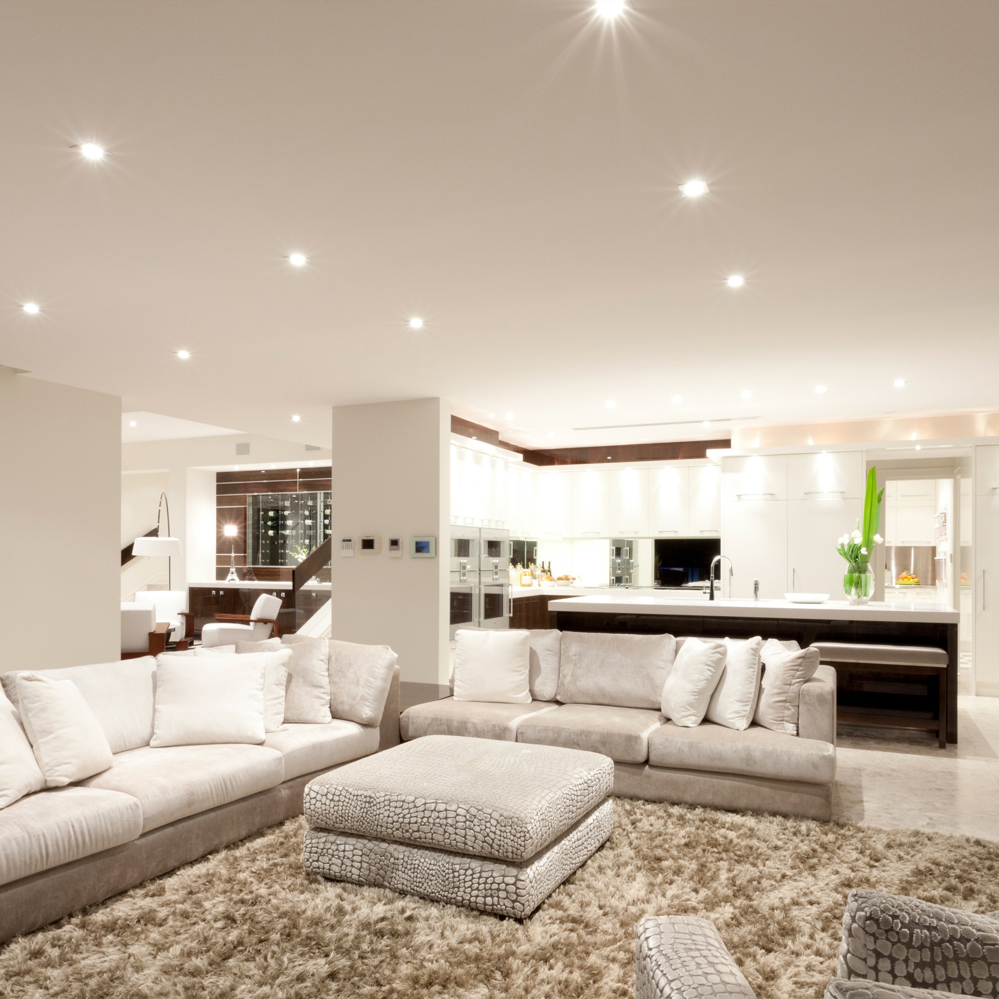 B.K.Licht Einbauleuchte »BK_EL1619 5er Set LED Einbaustrahler, Ultraflach, IP20 Deckenspots« LED-Modul 5 Stk. Neutralweiß 4.000 K, 660Lm, 6W, Kunststoff, 12 x 2,8 cm, Weiß