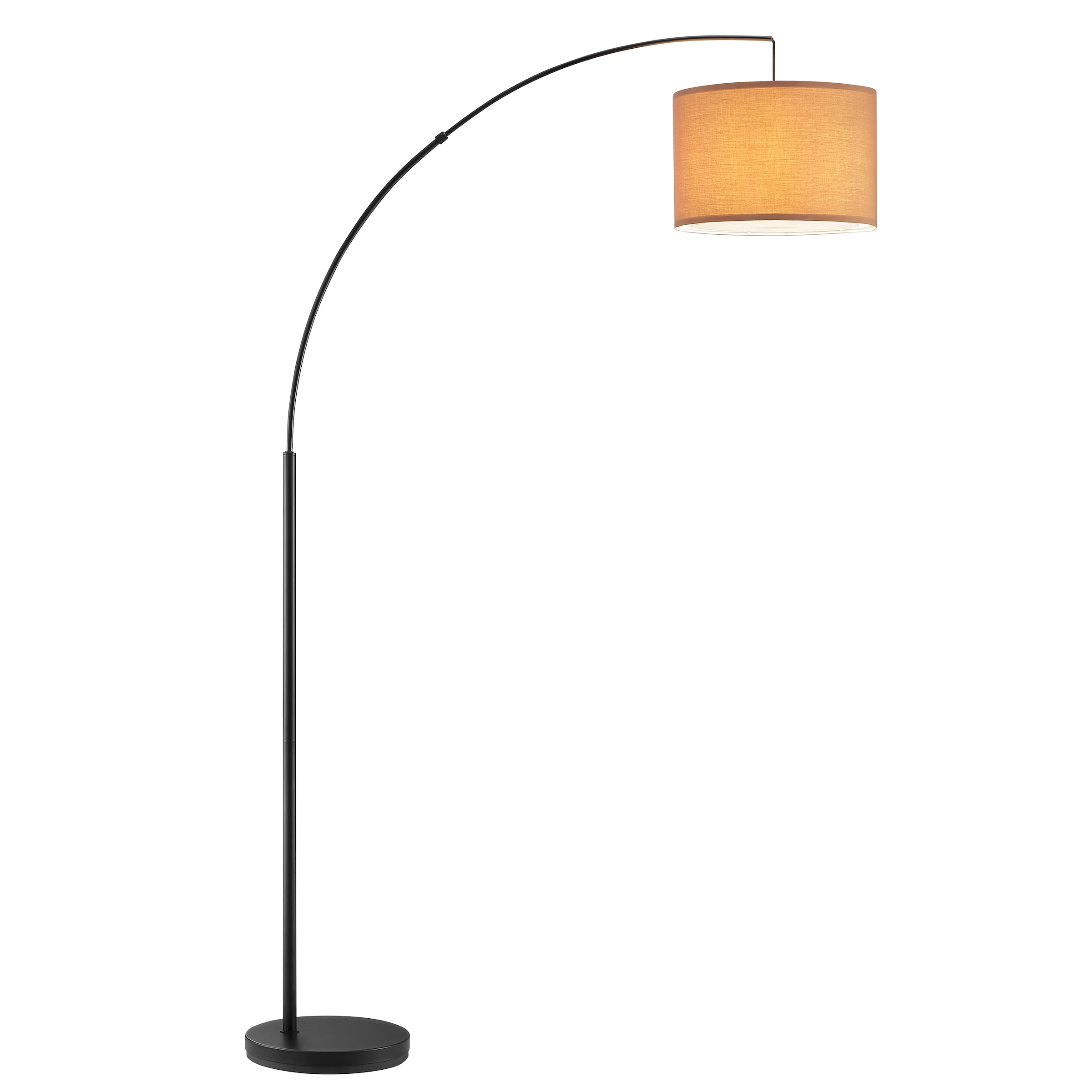 OTTO home Stehlampe »Stellan« E27 1 Stk. Bogenlampe Textilschirm Stoff Ø 36cm, E27, Fußschalter, Bogenleuchte