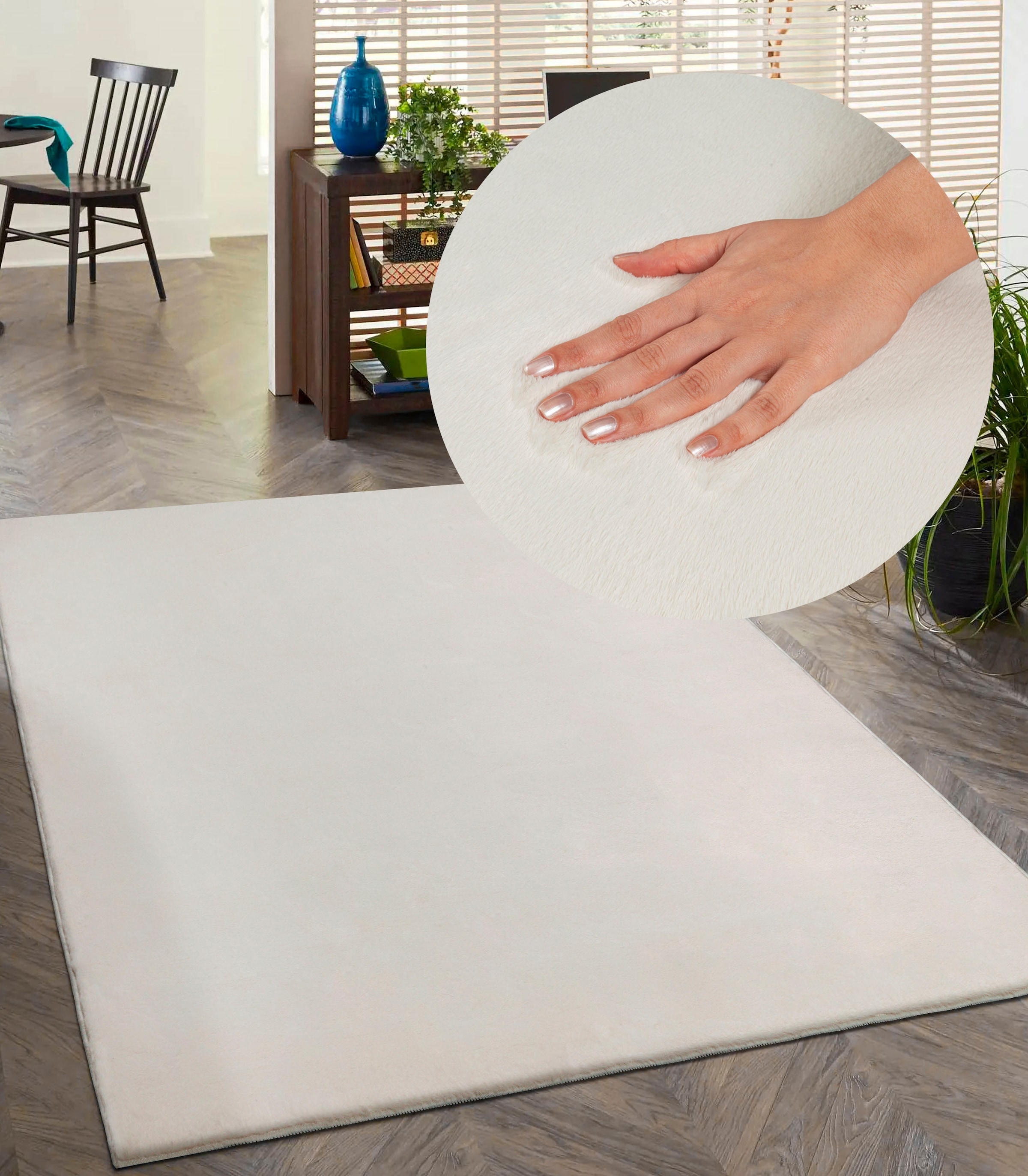 merinos Teppich »Focus 47« rechteckig 11 mm Höhe Fellteppich, weich und elegant, Wohnzimmer, Schlafzimmer
