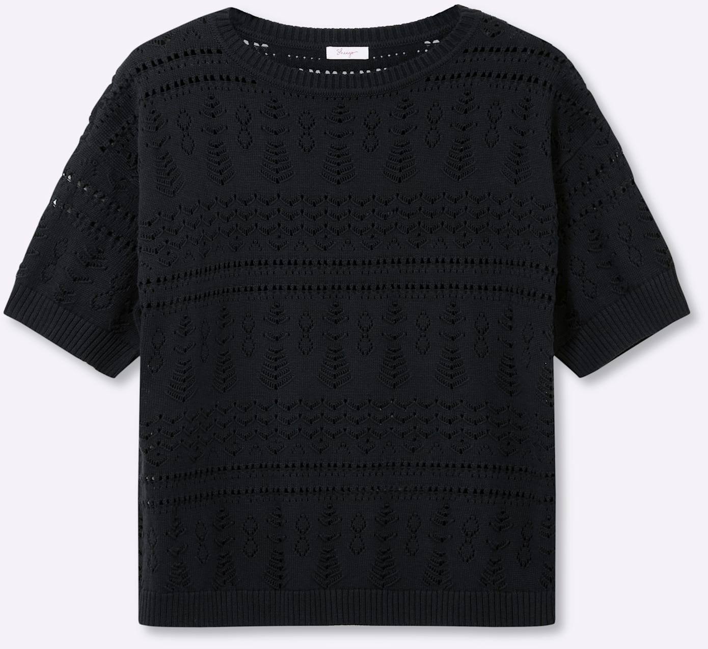 Sheego Ajourpullover »Kurzarm-Pullover«