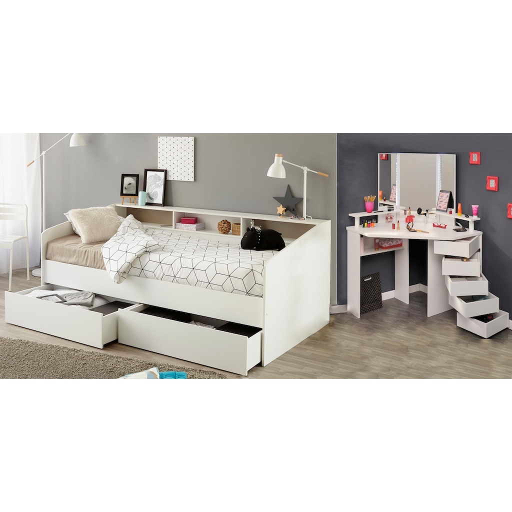 Parisot Jugendzimmer-Set »Sleep«, (Set, 2 St., Stauraumbett und Schminktisch)