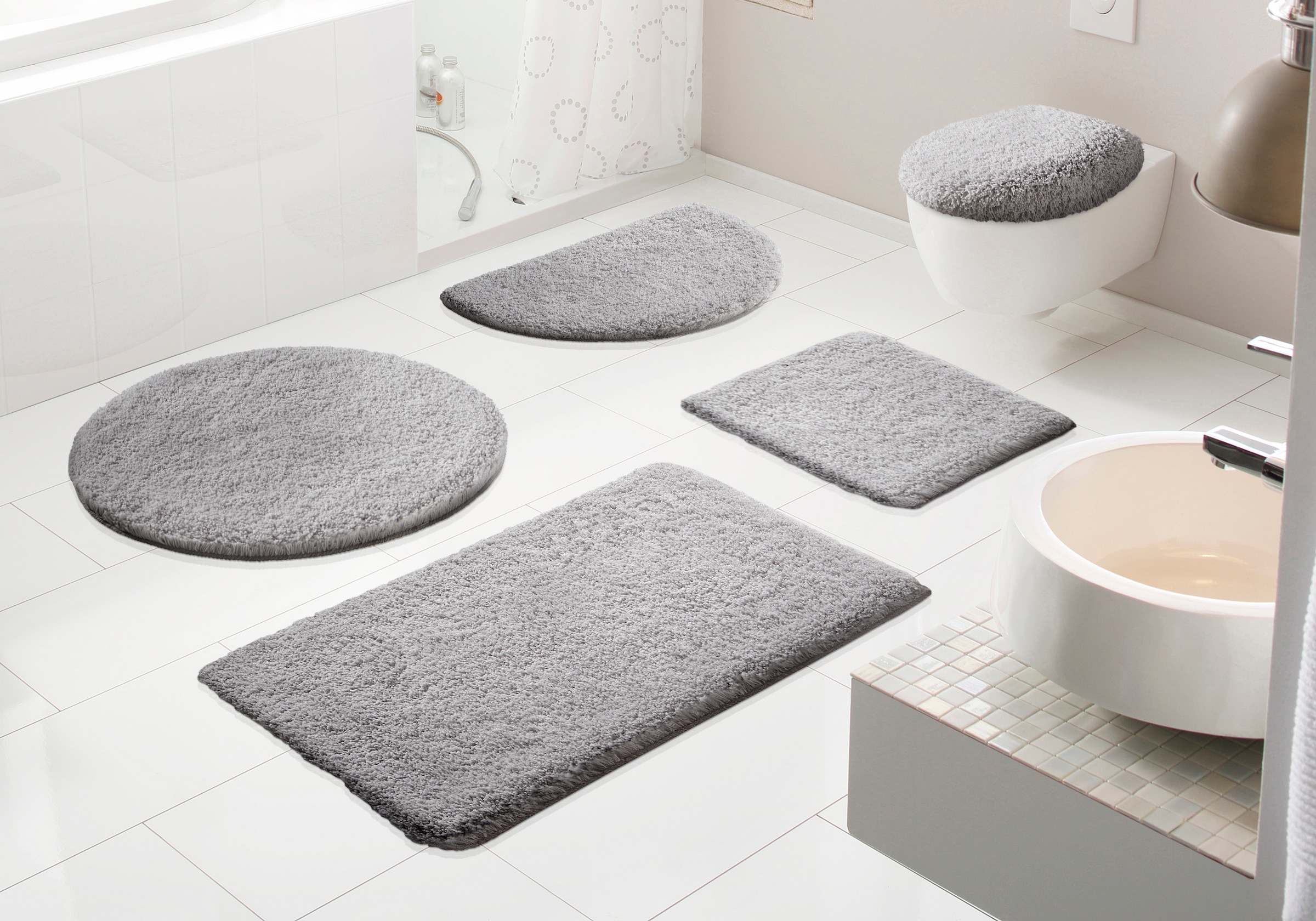 Kleine Wolke Badematte »Mellow«, rutschhemmend beschichtet, schnell trocknend, Badteppich, Uni-Farben, rechteckig & rund erhältlich