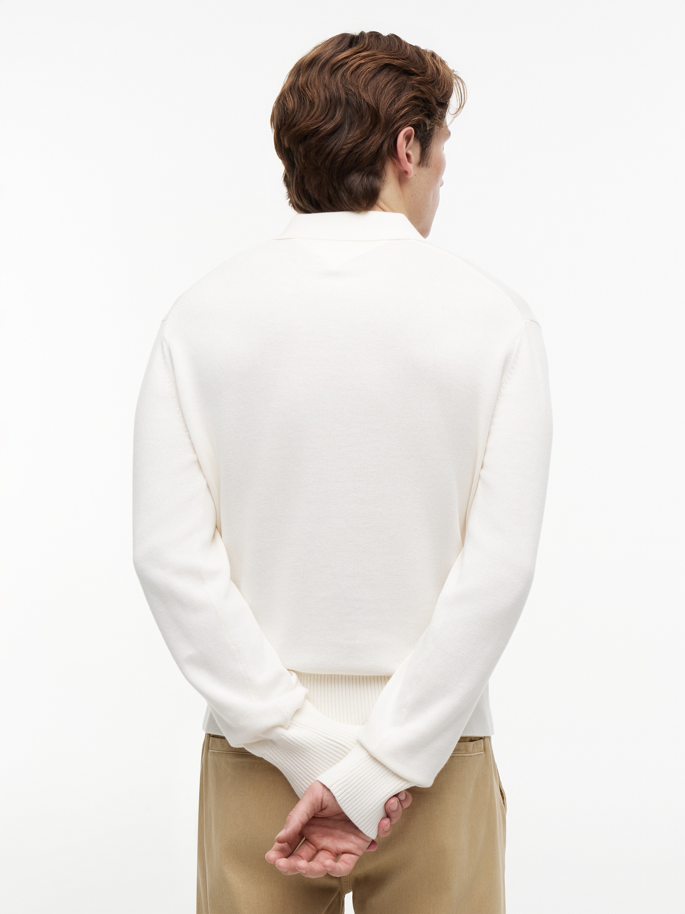 Tommy Jeans Polokragenpullover »TJM SLIM ESSENTIAL POLO SWEATER« mit Logostickerei