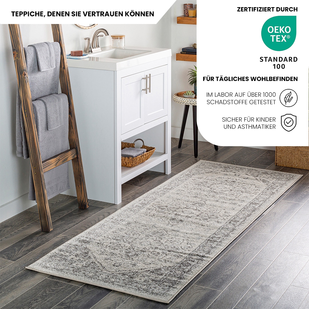 Livabliss Teppich »MENDOZA« rechteckig 8 mm Höhe Vintage Orientteppich, Kurzflor Boho Wohnzimmerteppich, Läufer