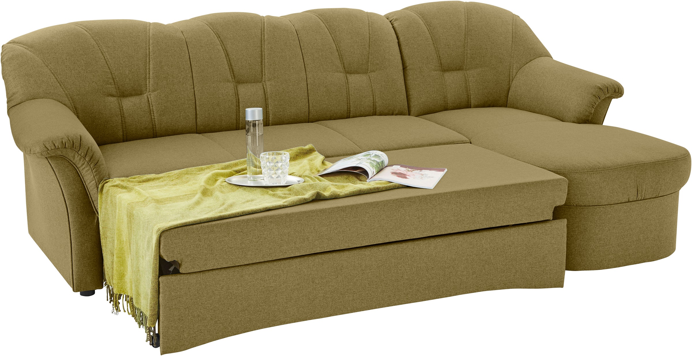 DOMO collection Ecksofa Papenburg L-Form, in großer Farbvielfalt, wahlweise mit Bettfunktion