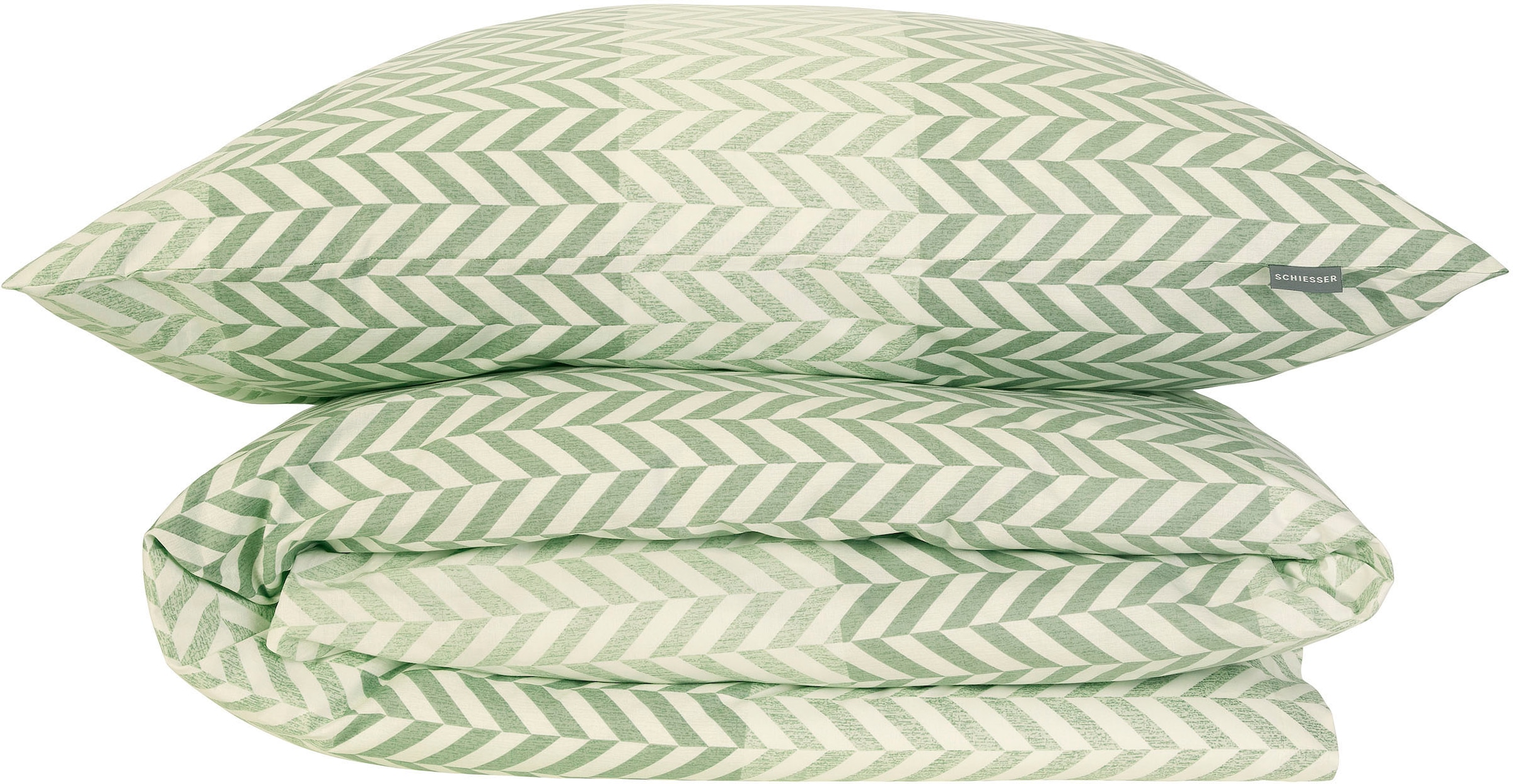 Schiesser Bettwäsche »Maribel aus weicher Baumwolle mit unaufgeregtem Fischgrätmuster«, MADE IN GREEN by OEKO-TEX®