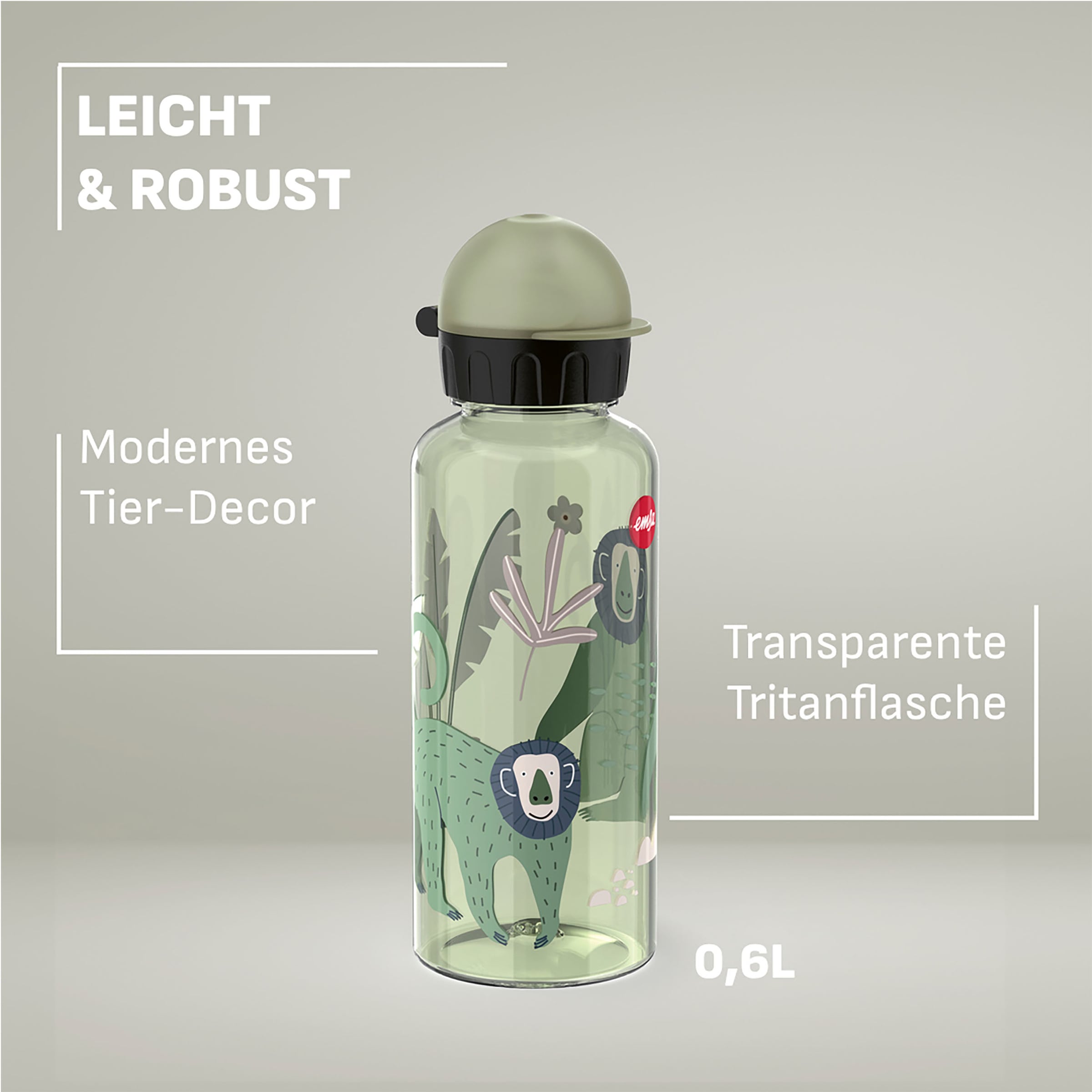 Emsa Trinkflasche »Kids« 100 % dicht, leicht, 0,6 L, Dreh-Trinkverschluss, transparent