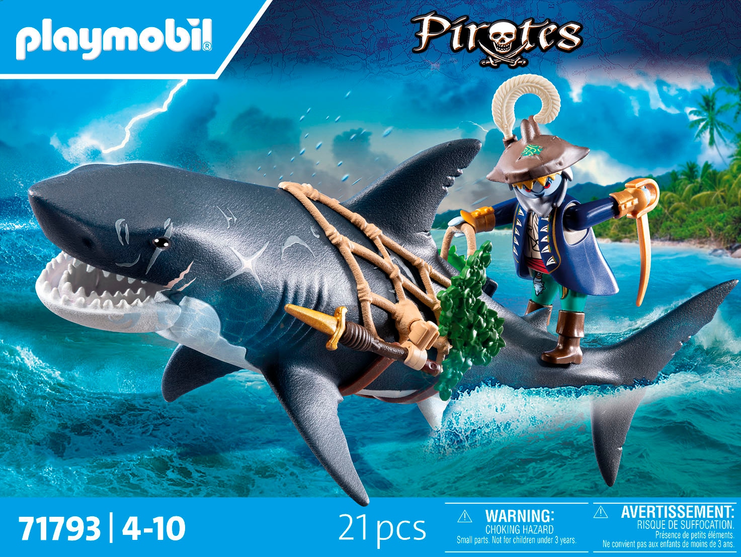 Playmobil® Konstruktions-Spielset »Gefahr durch Riesenhai (71793), Playmobil Pirates«, (21 St.)