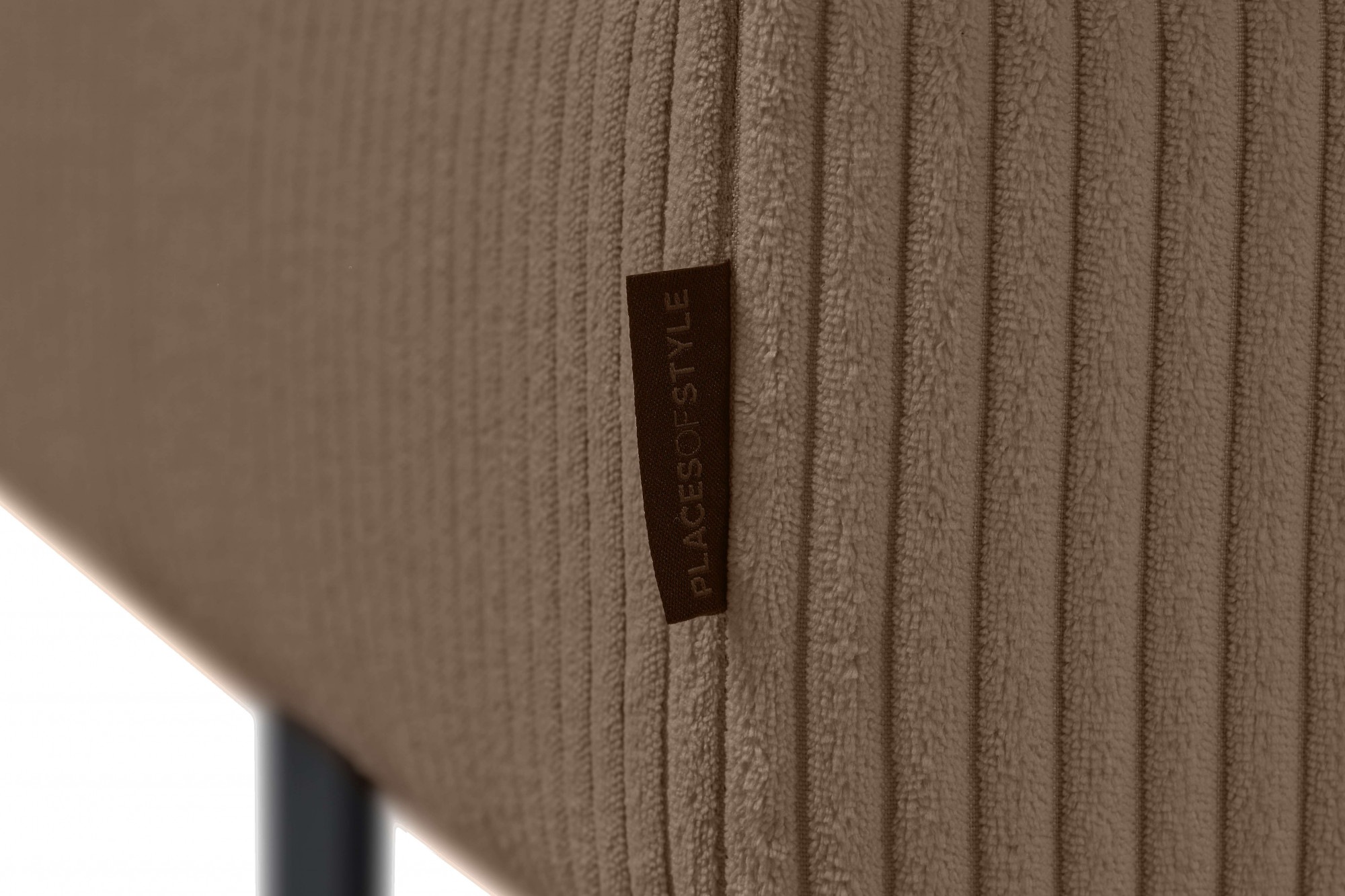 Places of Style Hocker »Pinto«, mit Keder, Metallfüßen und auch in Cord Bezug erhältlich