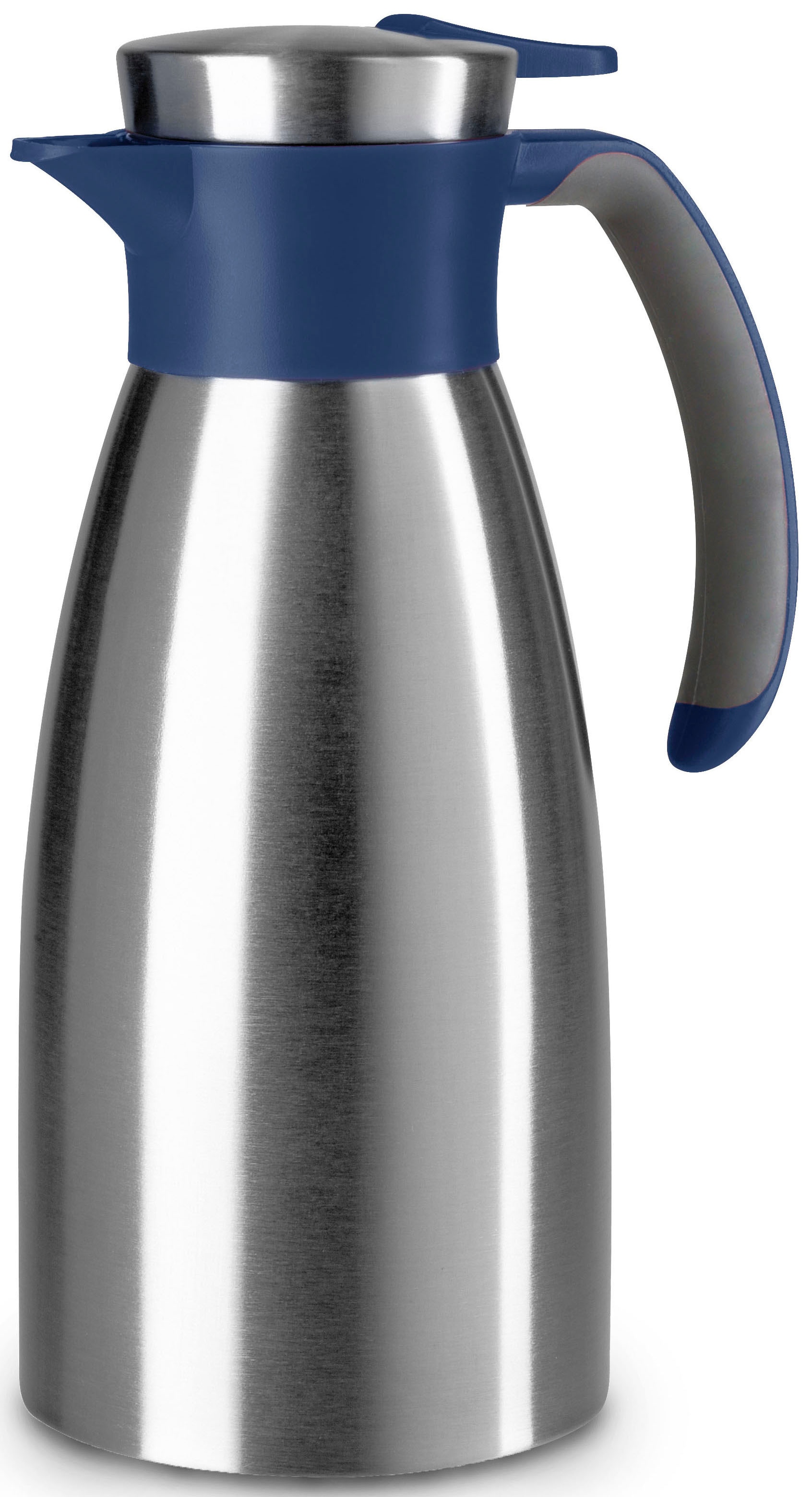 EMSA Soft Grip Einzelne Teekanne 1000 ml Blau, Edelstahl