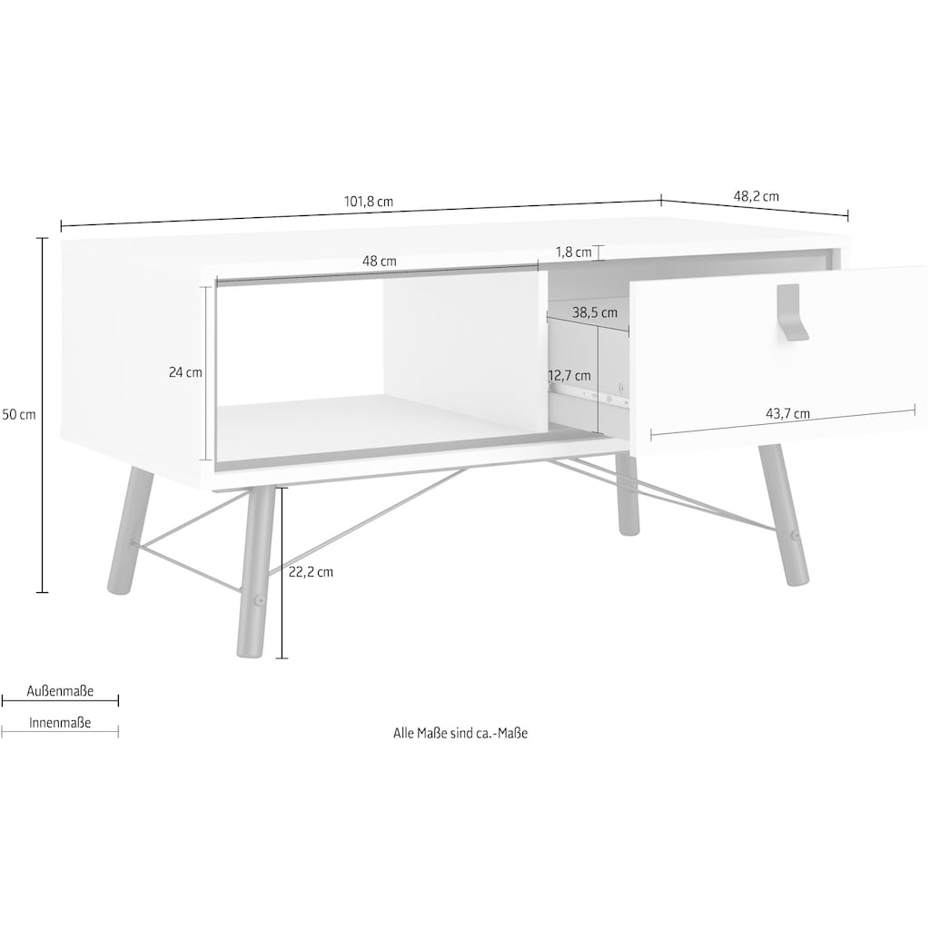 Home affaire Couchtisch »RY«, mit 1 Schublade und einem Ablagefach unter der Tischplatte