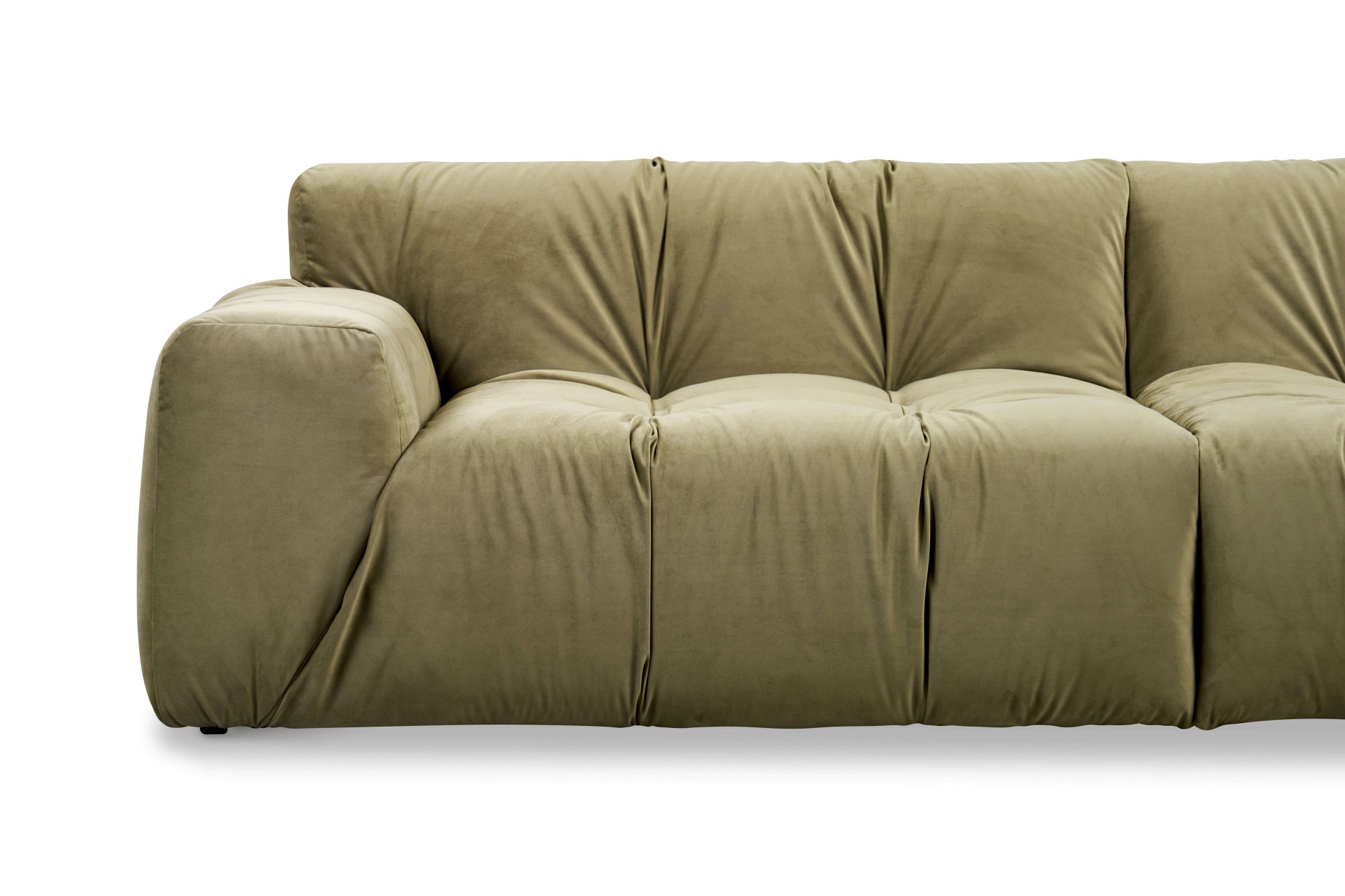 INOSIGN 3-Sitzer »Calmara, Breite 286 cm, weicher Lounge-Sitzkomfort«, bodentief, Samt oder Chenille, mit Knopfsteppung