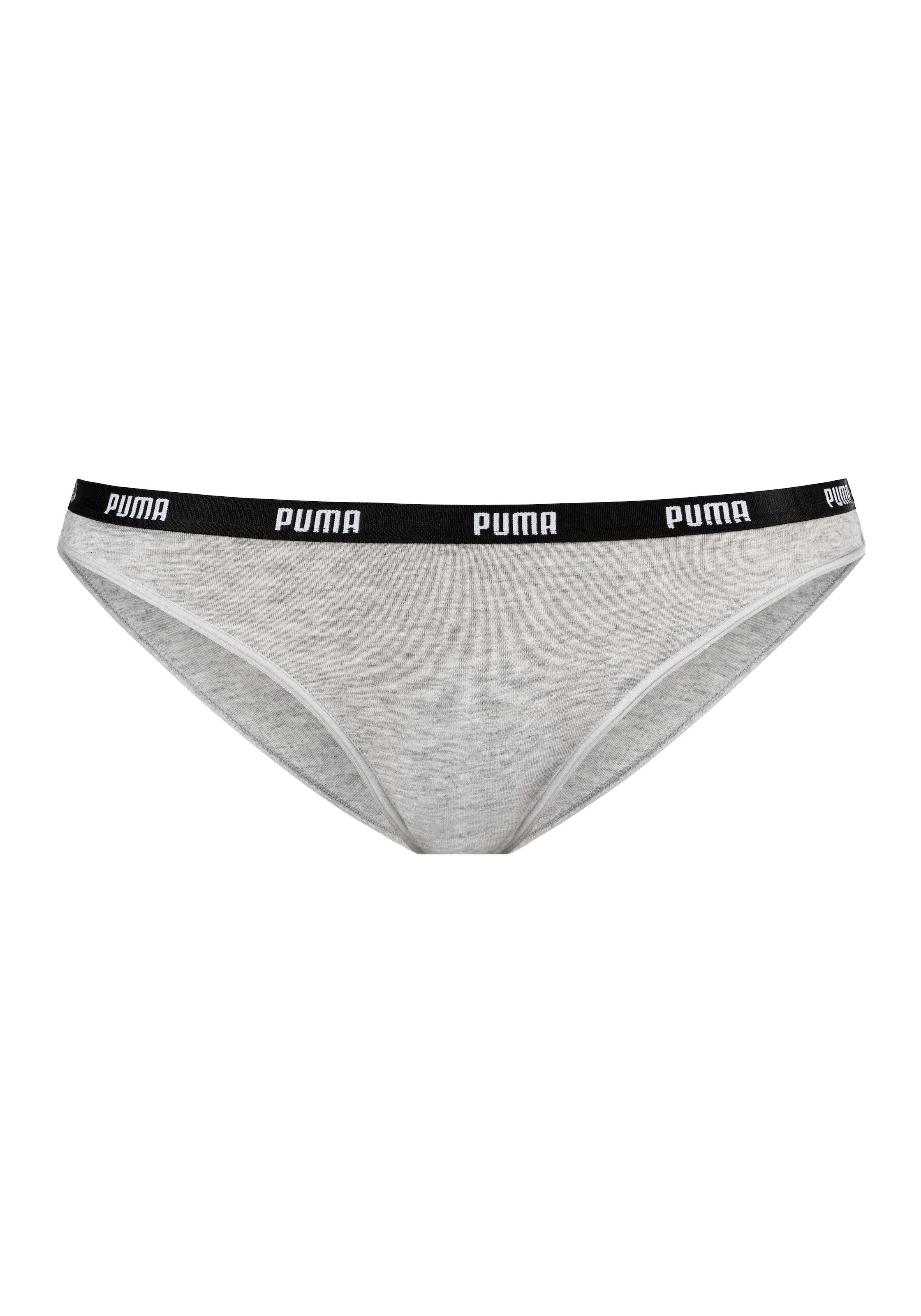 PUMA Bikinislip »Iconic«, (Packung, 2er-Pack), mit schmalem Logo-Webbündchen