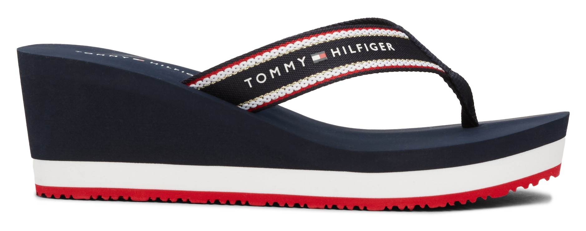 Dianette »HILFIGER HI WEDGE BEACH SANDAL«, Keilabsatz, Zehentrenner, Sommerschuh mit...