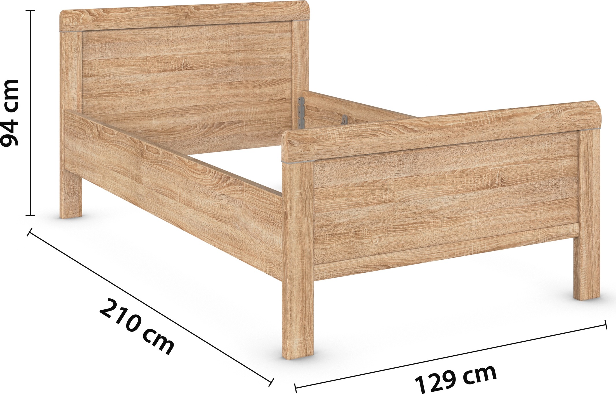 rauch Bett »Bett Einzelbett Stollenbett EVELYN«, in Komforthöhe aus Holzwerkstoff in elegantem Stil MADE IN GERMANY