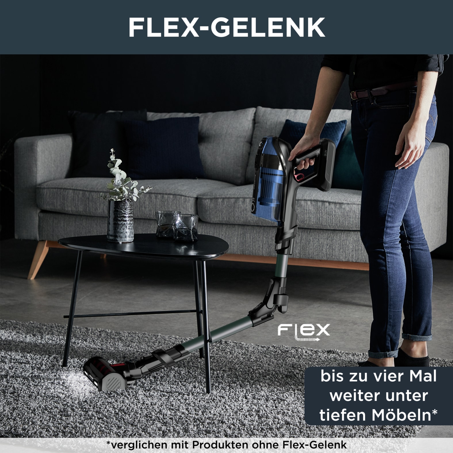 Rowenta Akku-Hand-und Stielstaubsauger »X-Force Flex 12.60 Aqua, Saugen und Wischen, automatischer Modus«, leistungsstark, Aqua Düse, hohes Fassungsvermögen, Flex-Gelenk, RH98C8