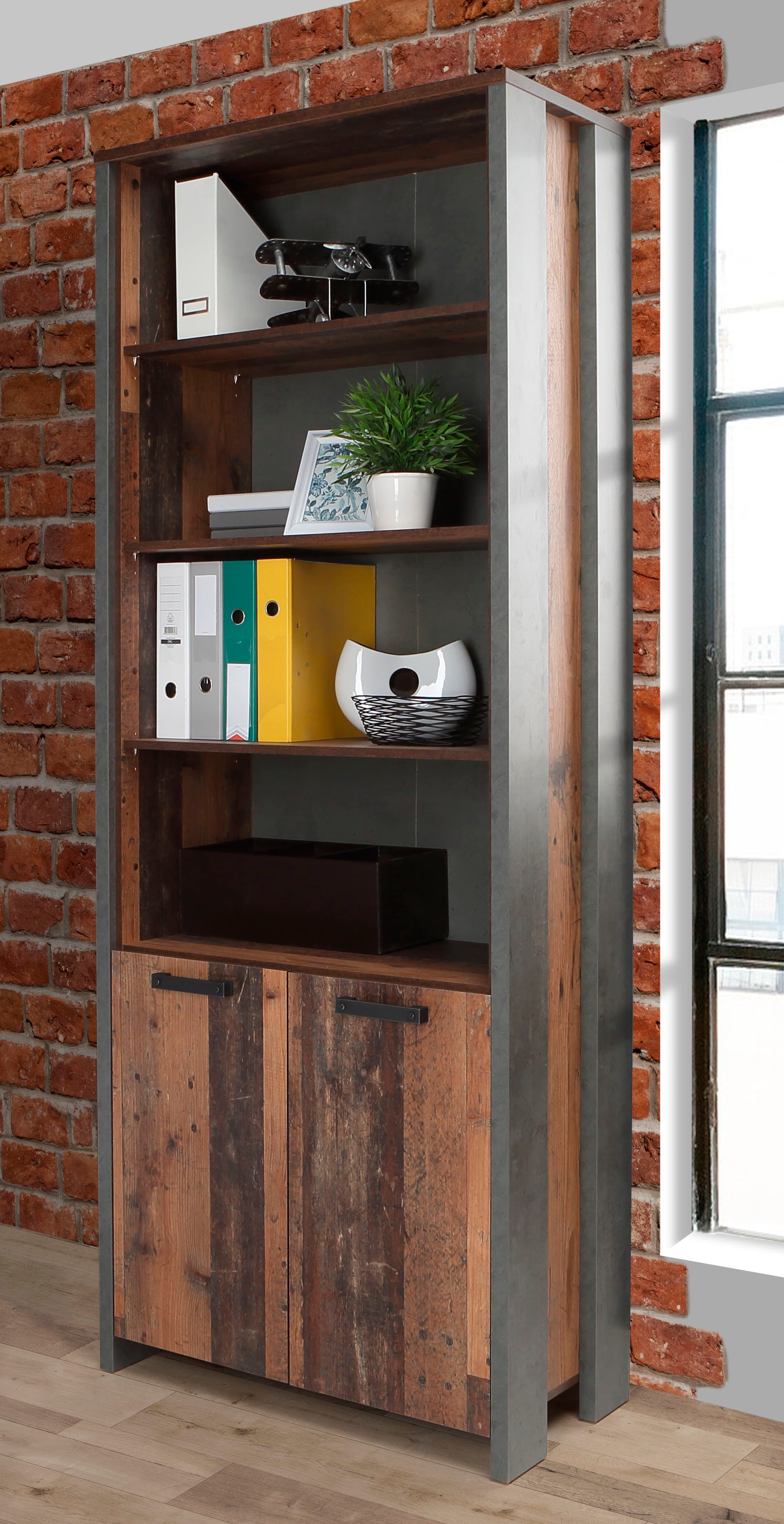 FORTE Aktenregal »Clif«, Bücherregal, Breite 86 cm, viel Stauraum mit 2 Türen