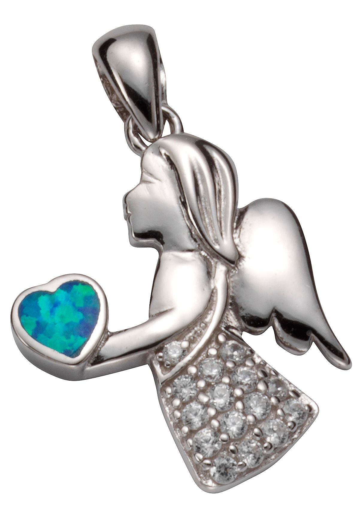 Firetti Kettenanhänger Opal rhodiniert«, mit Opal, kaufen auf und Zirkonia »Engel glänzend, Rechnung massiv, 