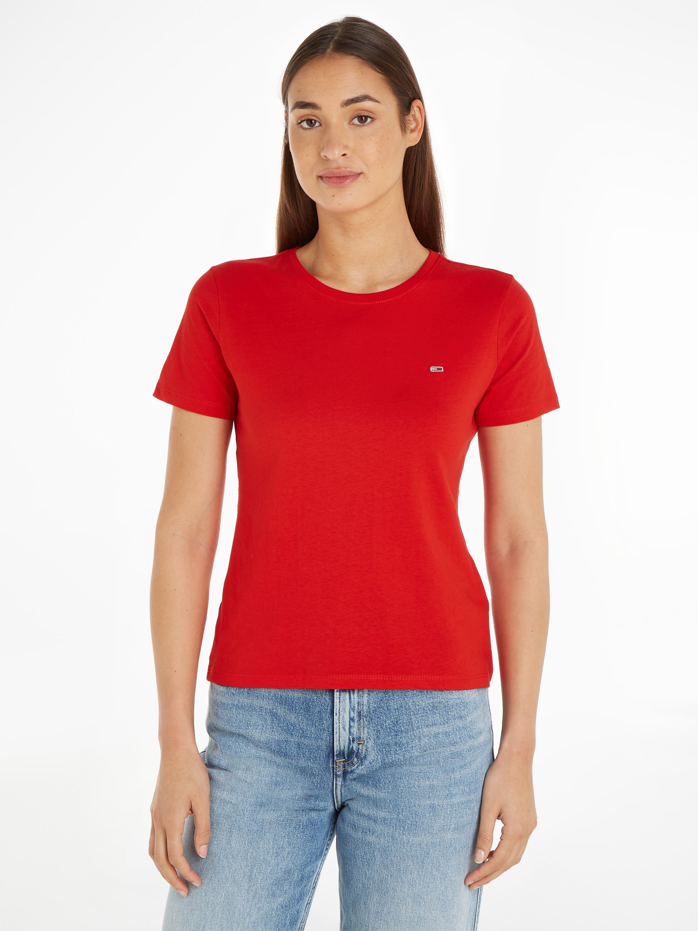 Tommy Jeans Rundhalsshirt »TJW 2PACK SOFT JERSEY TEE«, (2 tlg., 2er-Pack), mit Tommy Jeans Logo-Flag-Stickerei