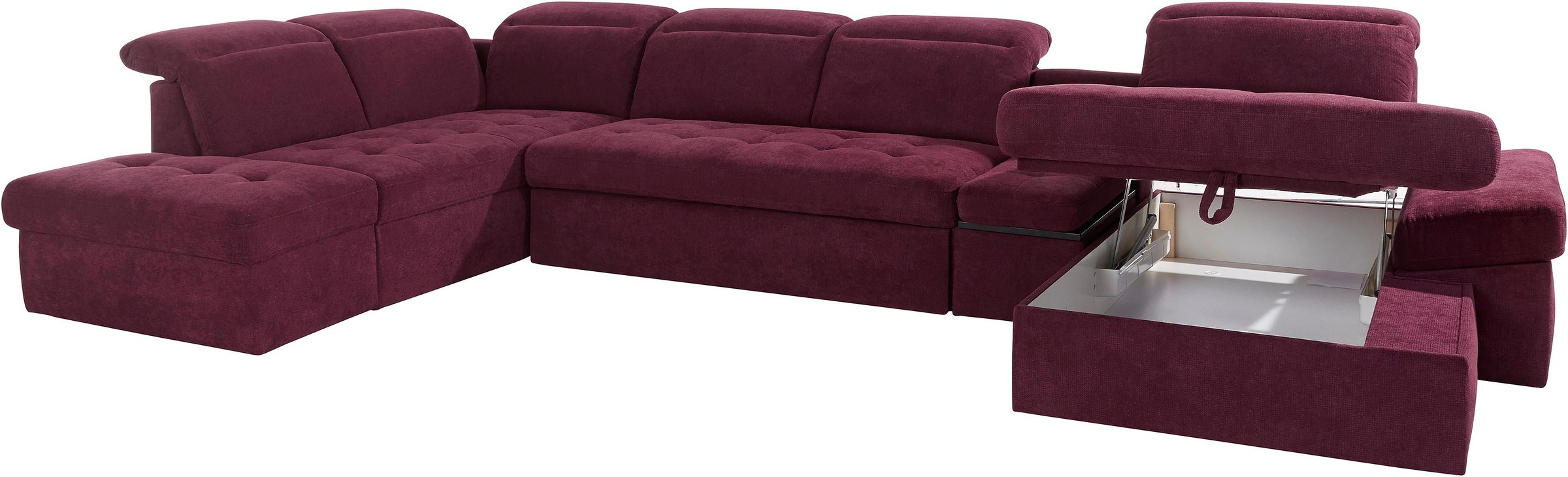 sit&more Wohnlandschaft »Stardust U-Form«, inklusive Kopfteilverstellung, Armlehnenfunktion und Tischelement