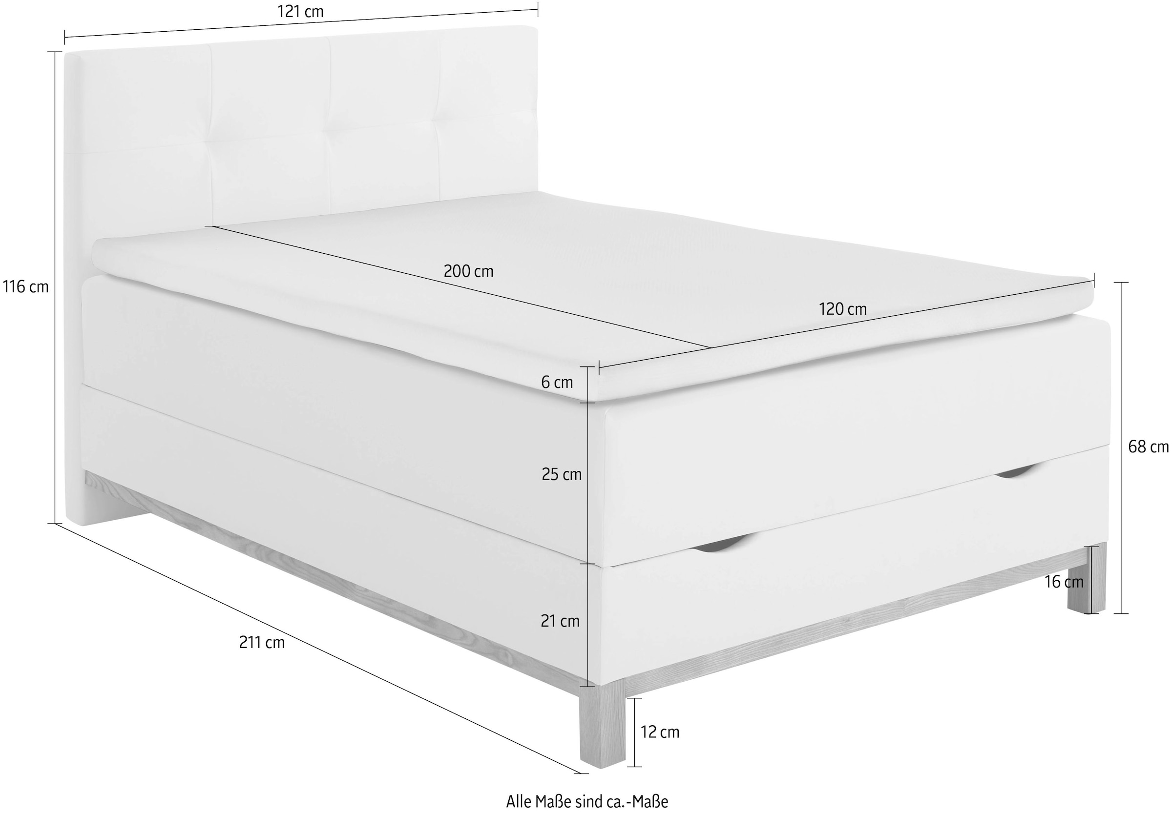 meise.möbel Boxspringbett »Catania«, mit Bettkasten und Topper