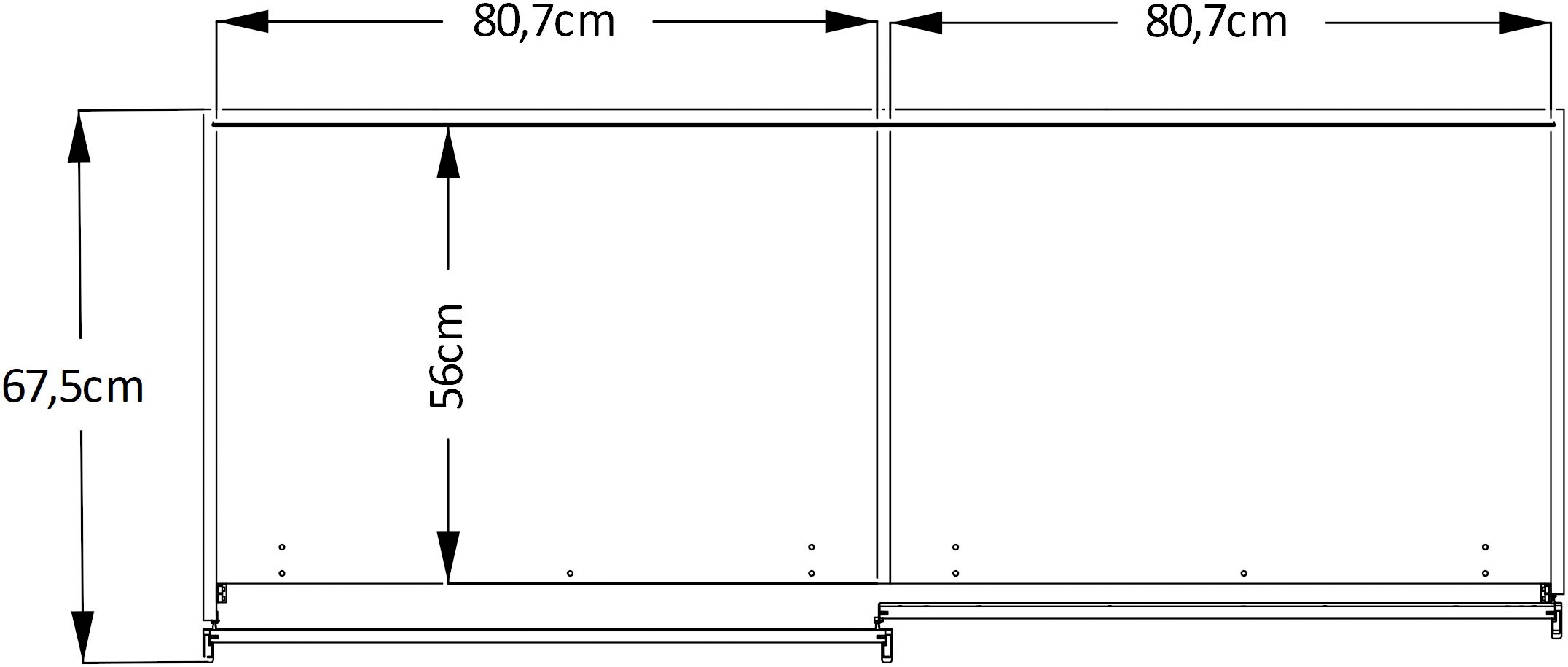 STAUD Schwebetürenschrank »Includo Glas, Made in Germany«