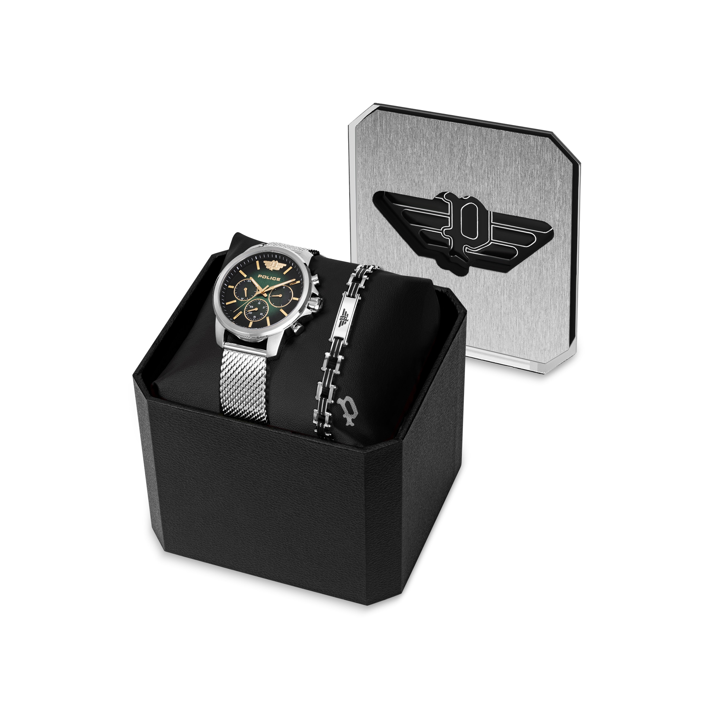 Police Quarzuhr »Mensor« Armbanduhr, Herrenuhr, Edelstahlarmband, Ideal auch als Geschenk