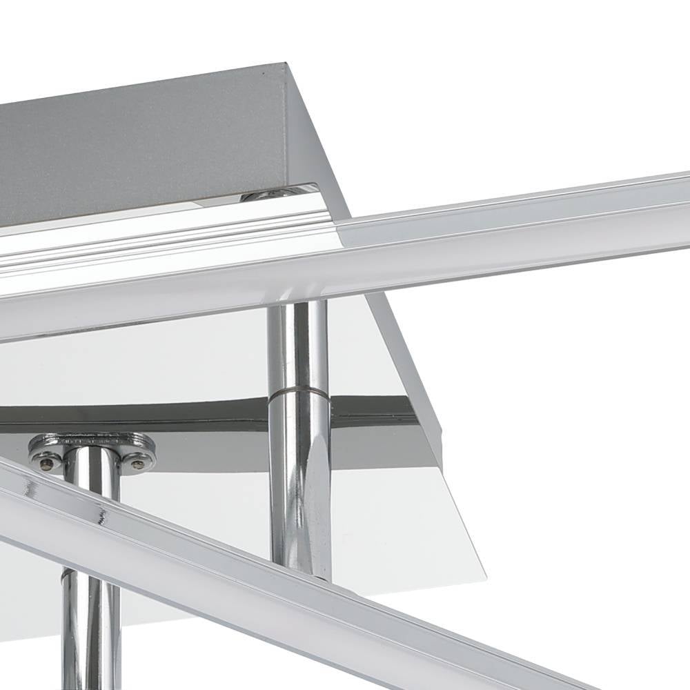 EGLO Deckenleuchte »LASANA 1 Deckenlampe, chrom, weiß, schlanke Bauform, Wohnzimmerlampe«, 1 flammig, Leuchtmittel LED-Board | LED fest integriert, Esszimmer, Küche, Schlafzimmer, modern, minimalistisch, 50x50x9,5cm