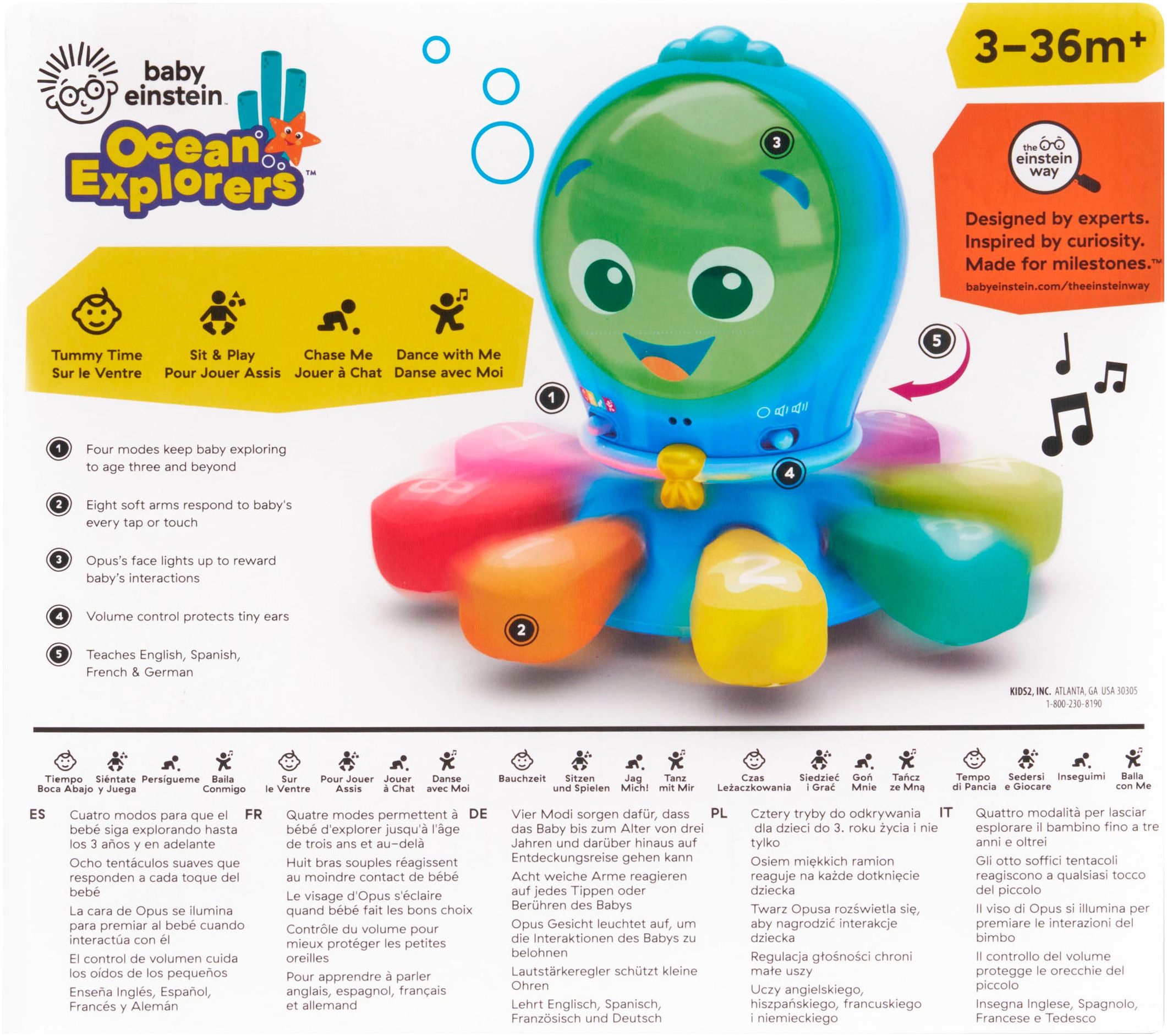 Baby Einstein Greifspielzeug »Go Opus Go™ 4-in-1 Crawl & Chase Pal«, mit Sound