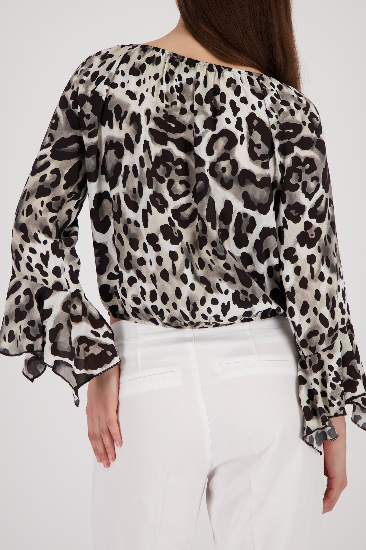 Monari Langarmbluse »Bluse Leodruck allover« Regular fit mit Leomuster