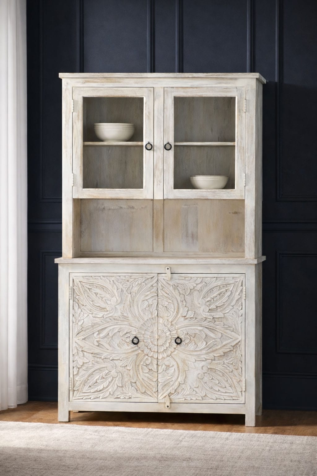 OTTO home Buffet »Prem« mit dekorative Fräsungen, handgefertigt, Unika-Möbel, Breite 107 cm