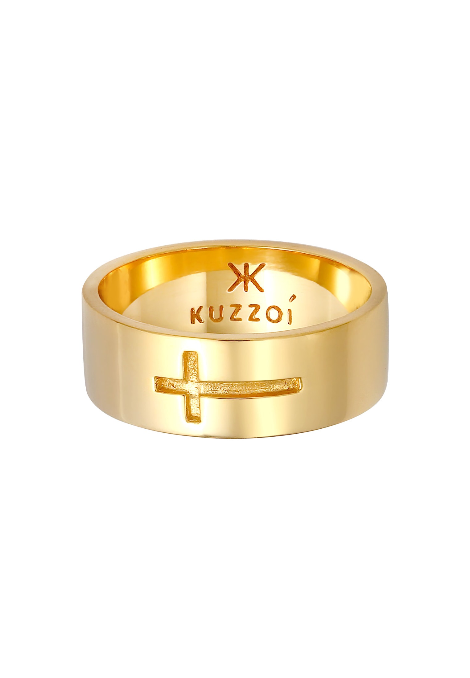 Kuzzoi Silberring »Ring Herren Bandring Kreuz Glanz 925 Silber«
