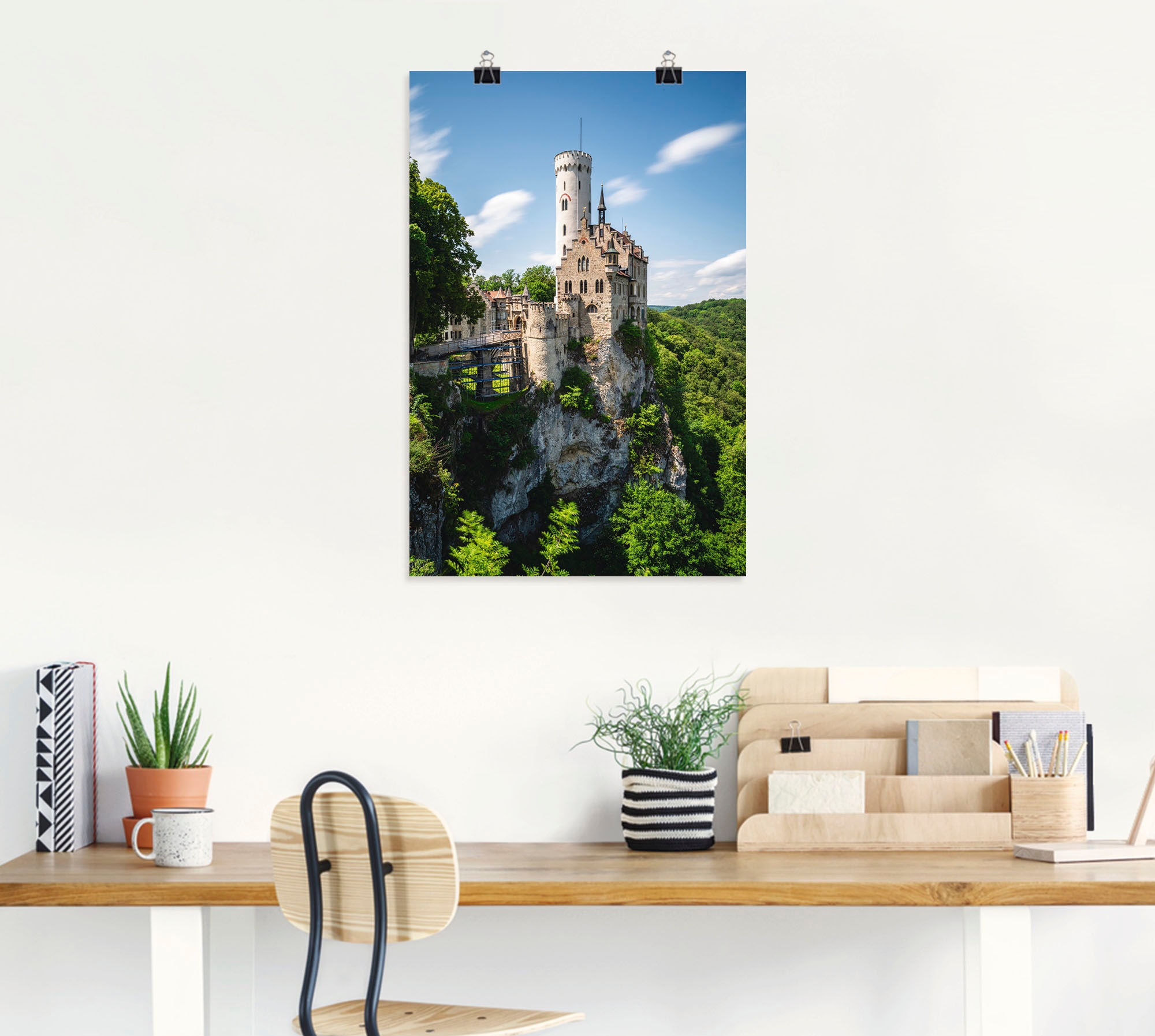 Artland Wandbild »Schloss Lichtenstein am sonnigen Tag«, Gebäude, (1 St.),  als Alubild, Leinwandbild, Wandaufkleber oder Poster in versch. Größen auf  Raten bestellen