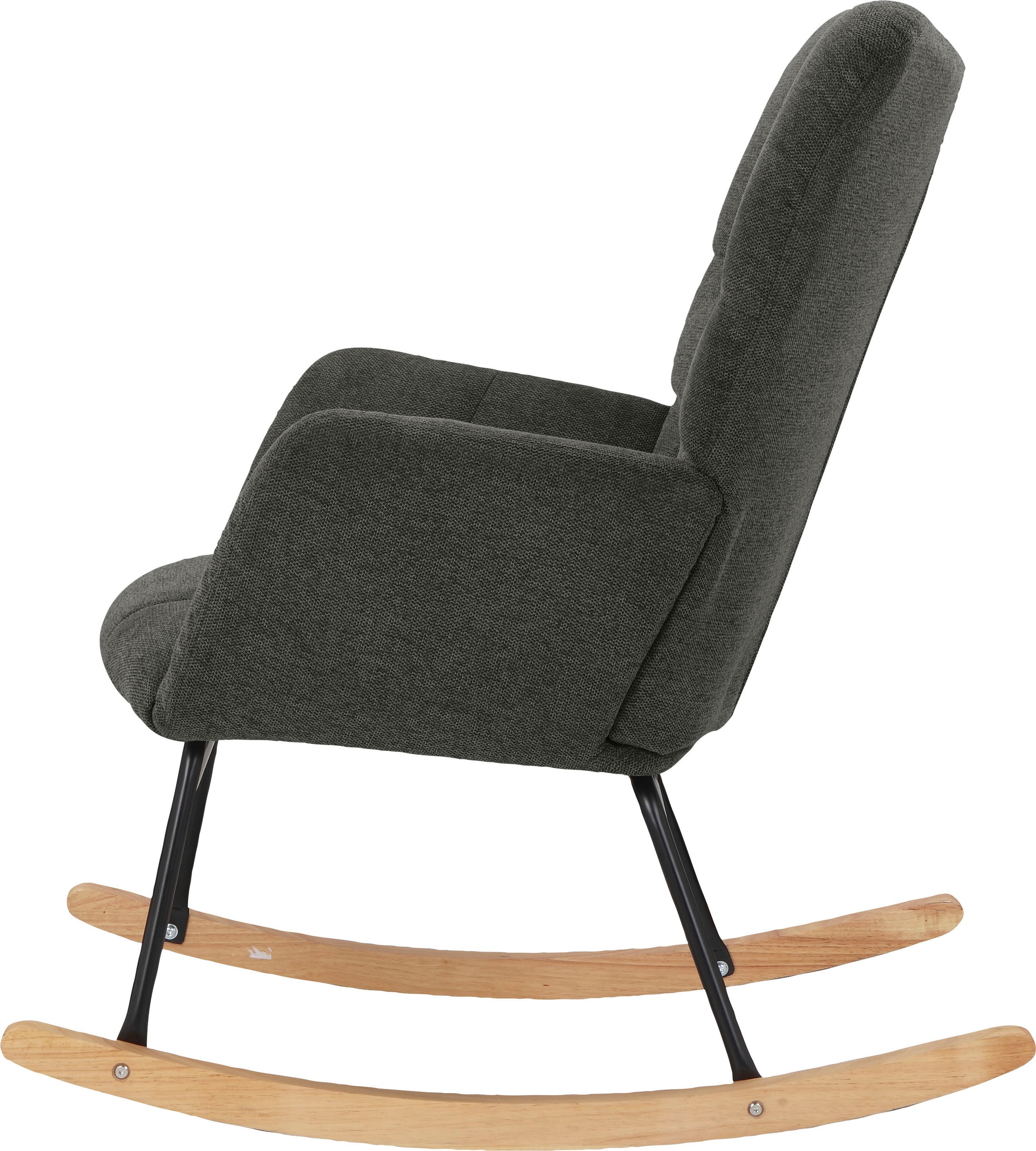 INOSIGN Schaukelsessel »Anika, Ohrensessel Wohnzimmer mit Funktion,«, (1 St.), Sitz und Rücken gepolstert, Beine aus Metall und Holz, Sitzhöhe 48 cm