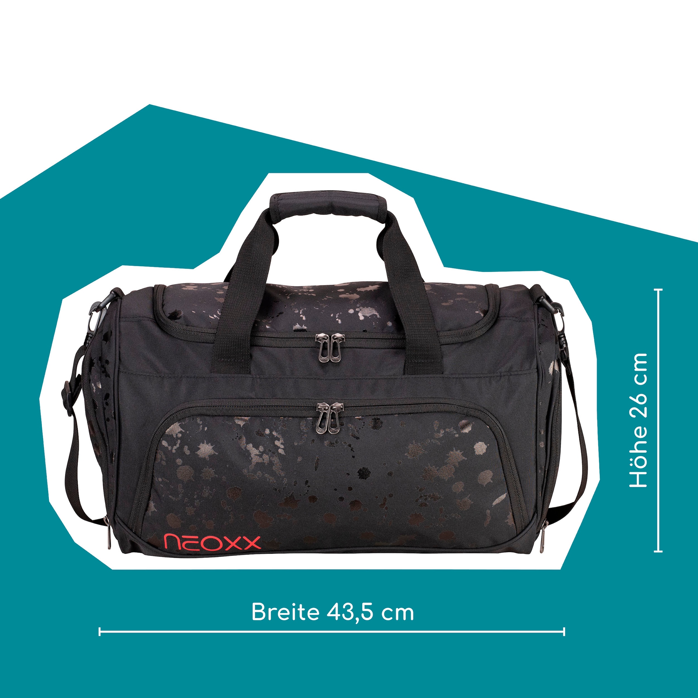 neoxx Sporttasche »Move, Splash Black«, teilweise aus recyceltem Material