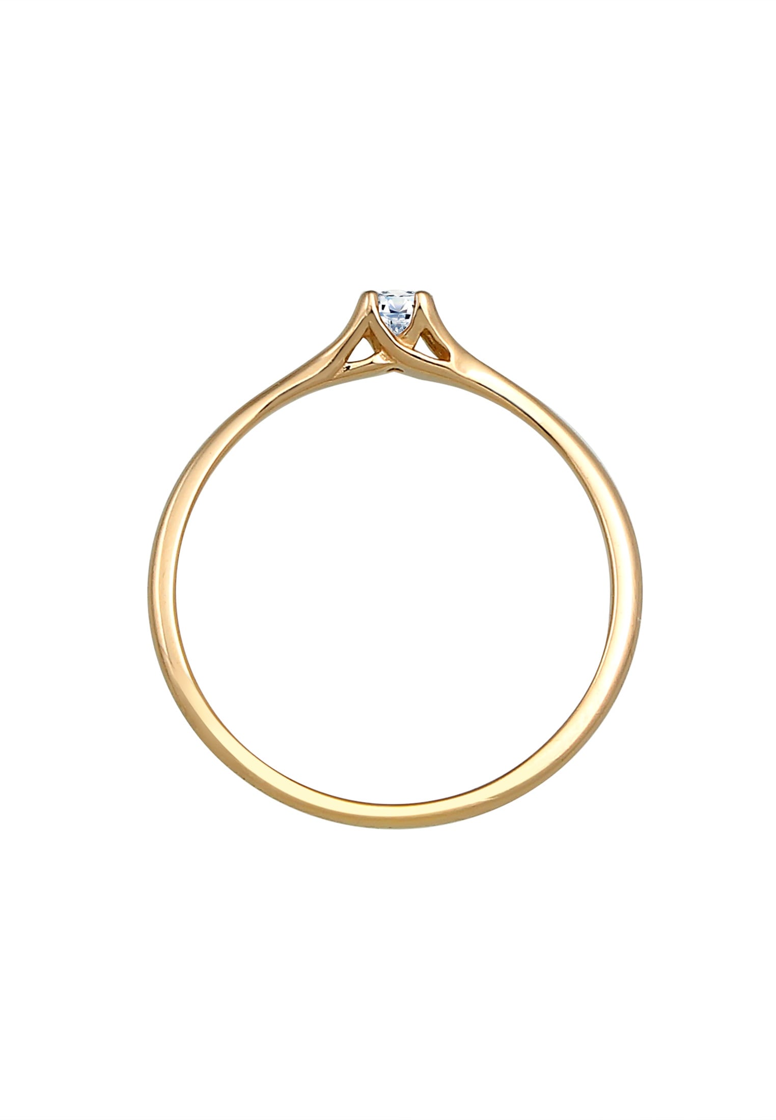 Elli DIAMONDS Trauring »Ring Verlobungsring Diamant Weiß Brillantschliff (0.06ct) 585 Gelbgold«