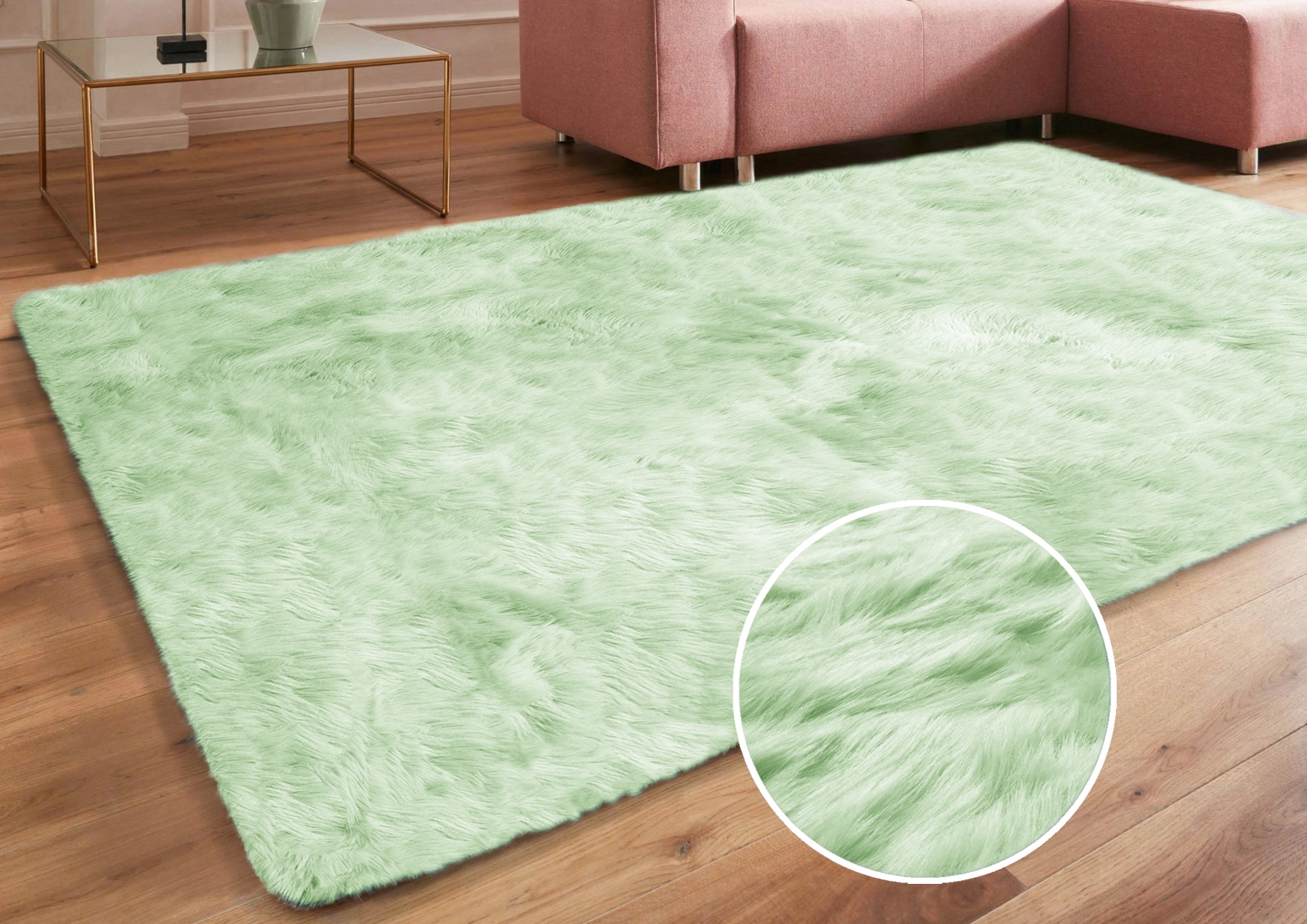 my home Hochflor-Teppich »Valeria Fellteppich kuschelig«, rechteckig, 60 mm Höhe, Kunstfell, weiche Teppiche, Wohnzimmer, Schlafzimmer, Esszimmer
