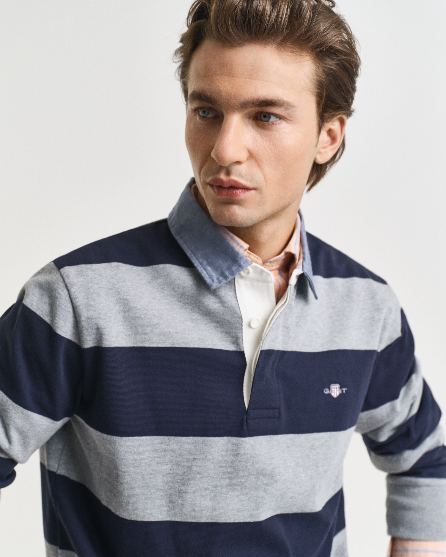 Gant Langarm-Poloshirt »REG CHAMBRAY STRIPE HEAVY RUGGER«
