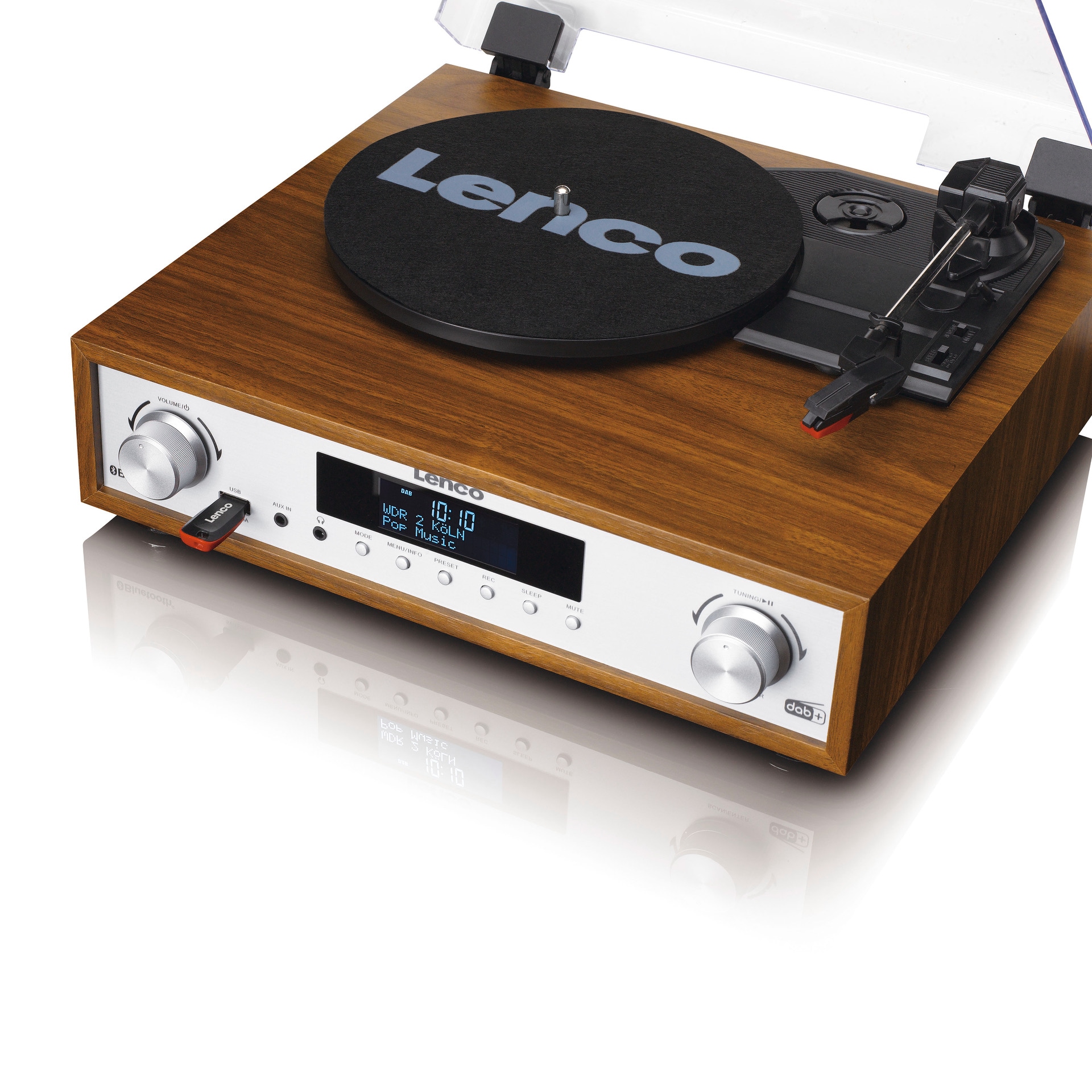 Lenco Radioplattenspieler »MC-160WD Hifi-Set DAB+, ➥ Garantie XXL Jahre Bluetooth« | und FM-Radio, UNIVERSAL 3 Plattenspieler