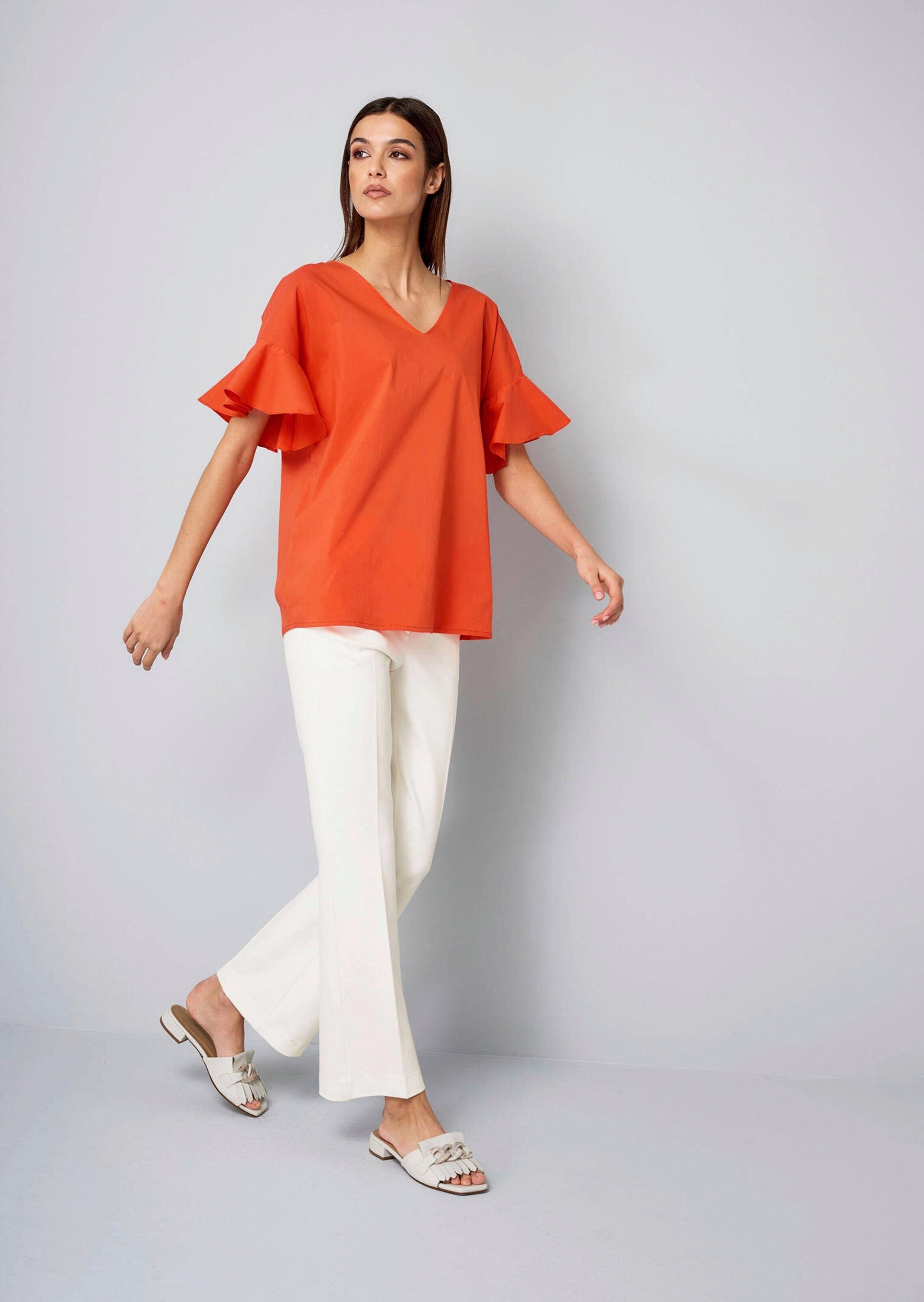 Alba Moda Kurzarmbluse »Bluse Bluse mit V-Ausschnitt«
