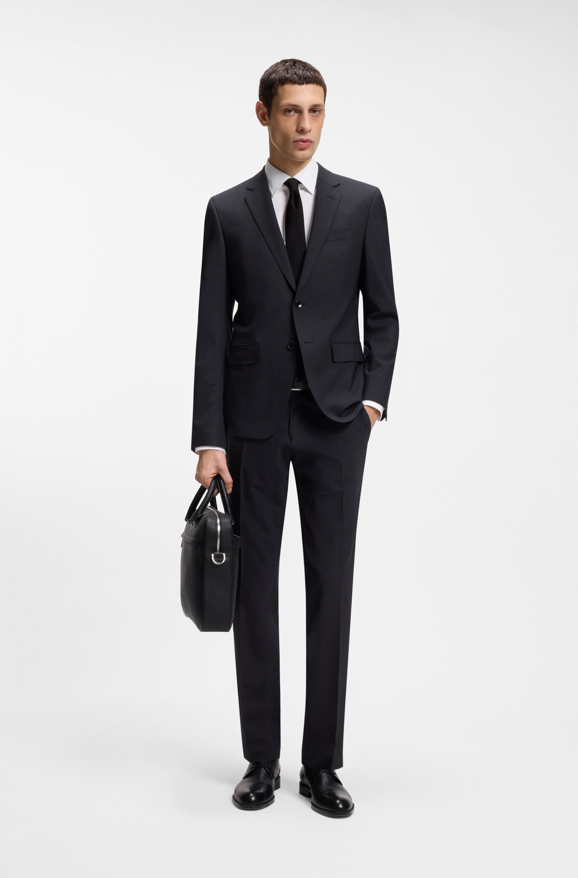 BOSS Businesshemd »Hank« Kentkragen, Slim-Fit, bügelleichte Qualität