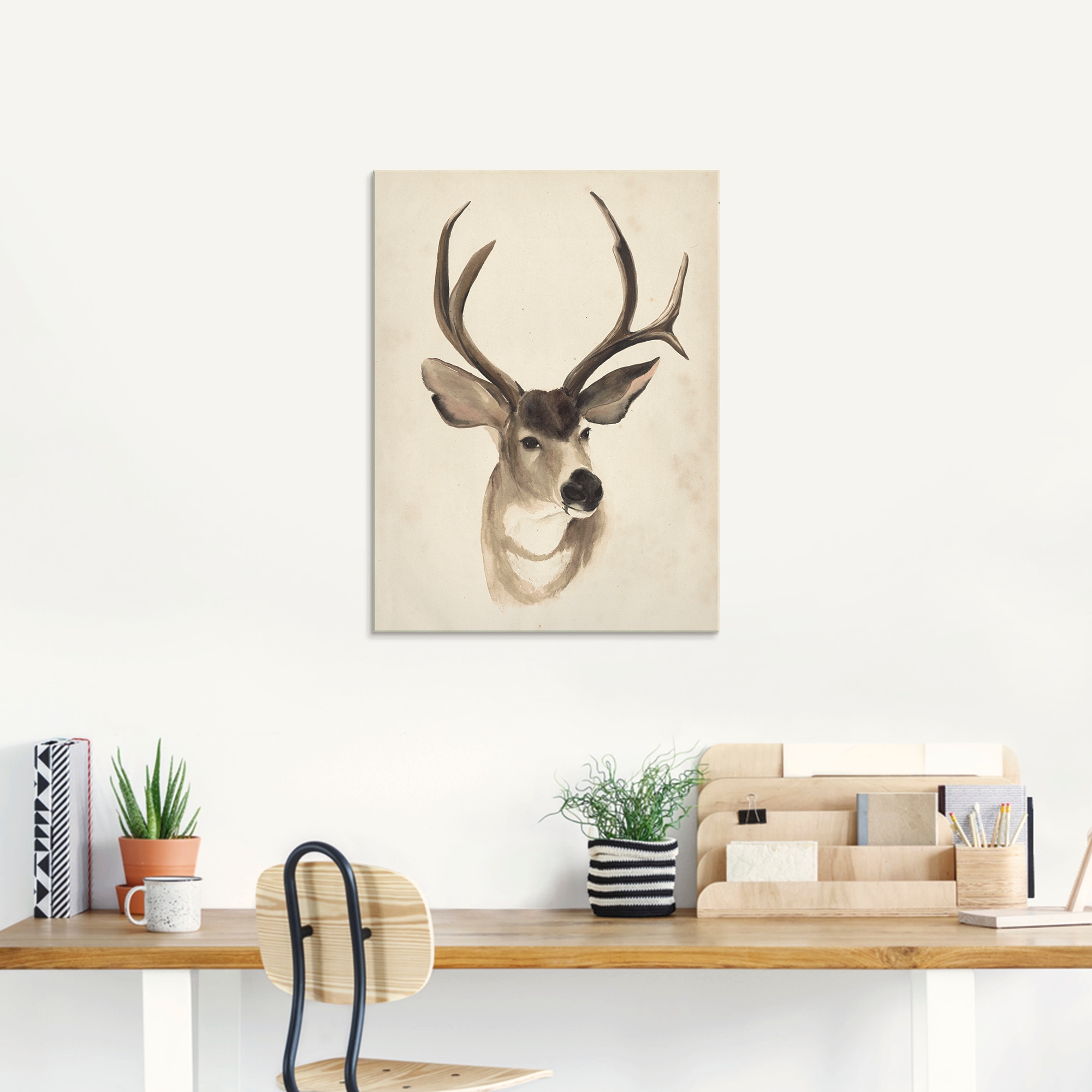 Artland Glasbild »Wasserfarben Tierlehre II«, Wildtiere, (1 St.), in verschiedenen Größen