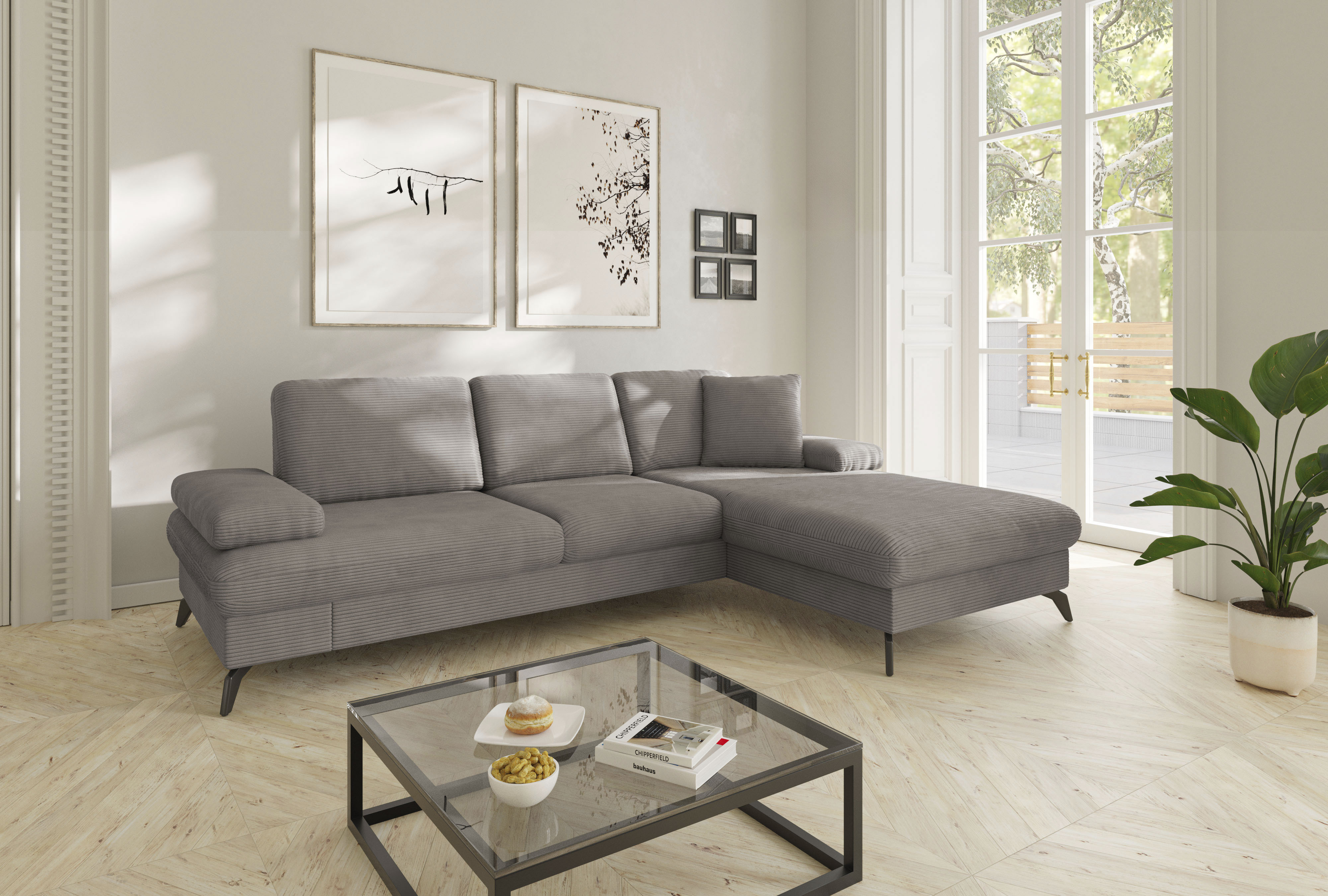 sit&more Ecksofa "Morris Jubi L-Form, B: 247 cm" mit Armteilfunktion & 1 Zierkissen, optional Schlaffunktion