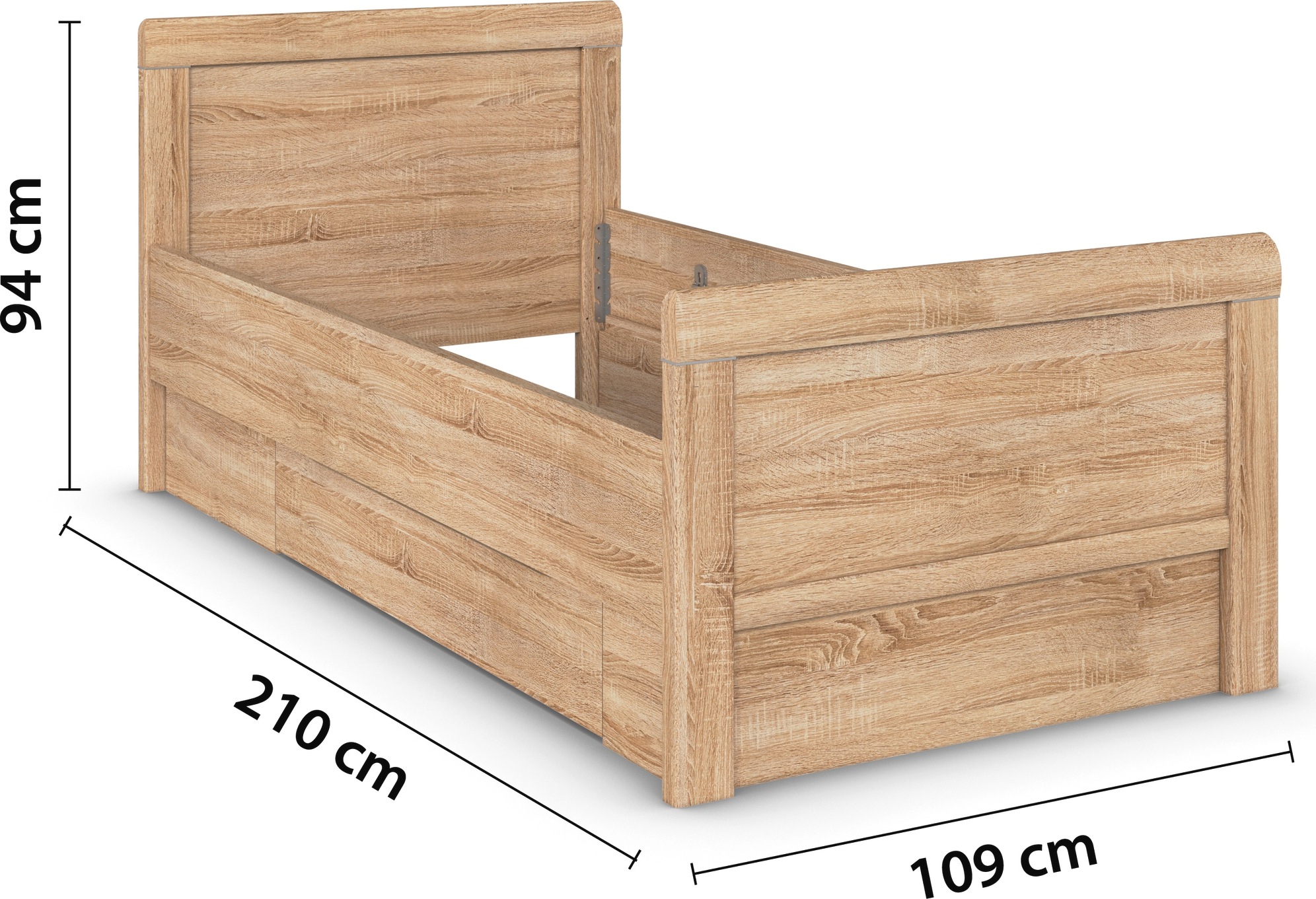 rauch Stauraumbett »Bett Einzelbett Stollenbett Bettkästen EVELYN«, in Komforthöhe mit Holzkopfteil sowie Schubladen MADE IN GERMANY