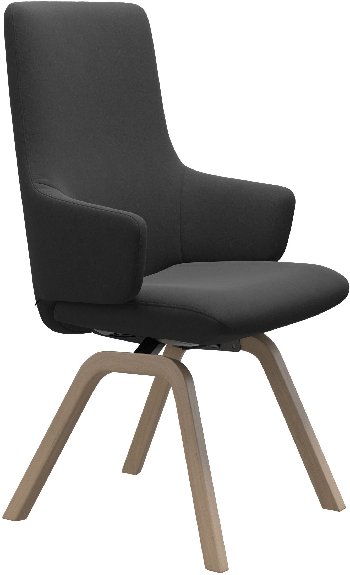 Stressless® Polsterstuhl »Laurel«, Microfaser DINAMICA, High Back mit Armlehne, Größe L, mit schräggestellten Beinen in Eiche