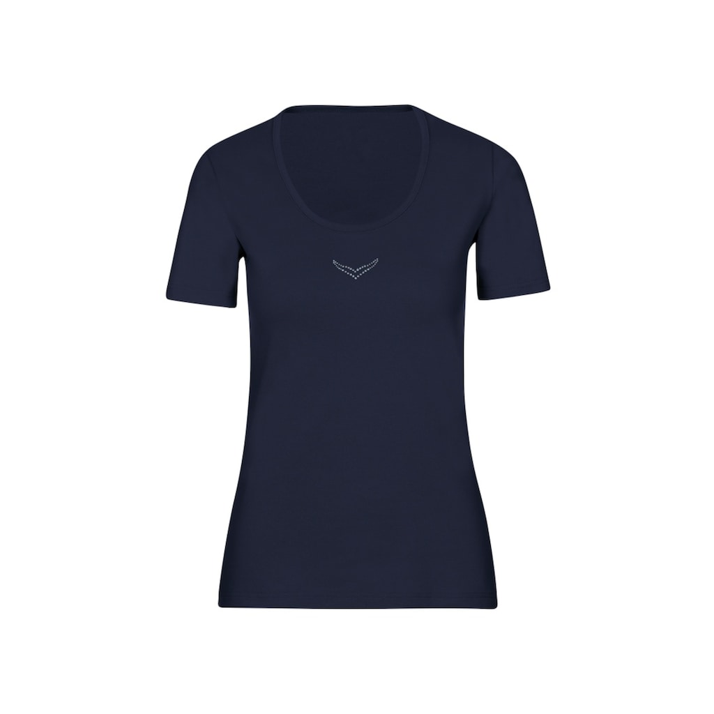 Trigema T-Shirt »TRIGEMA T-Shirt mit Kristallsteinen«, (1 tlg.)