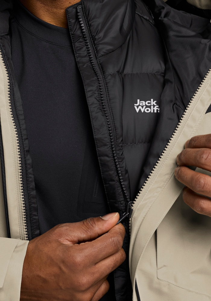 Jack Wolfskin 3-in-1-Funktionsjacke »ICECAPE 3IN1 DOWN JKT M RDS« mit Kapuze