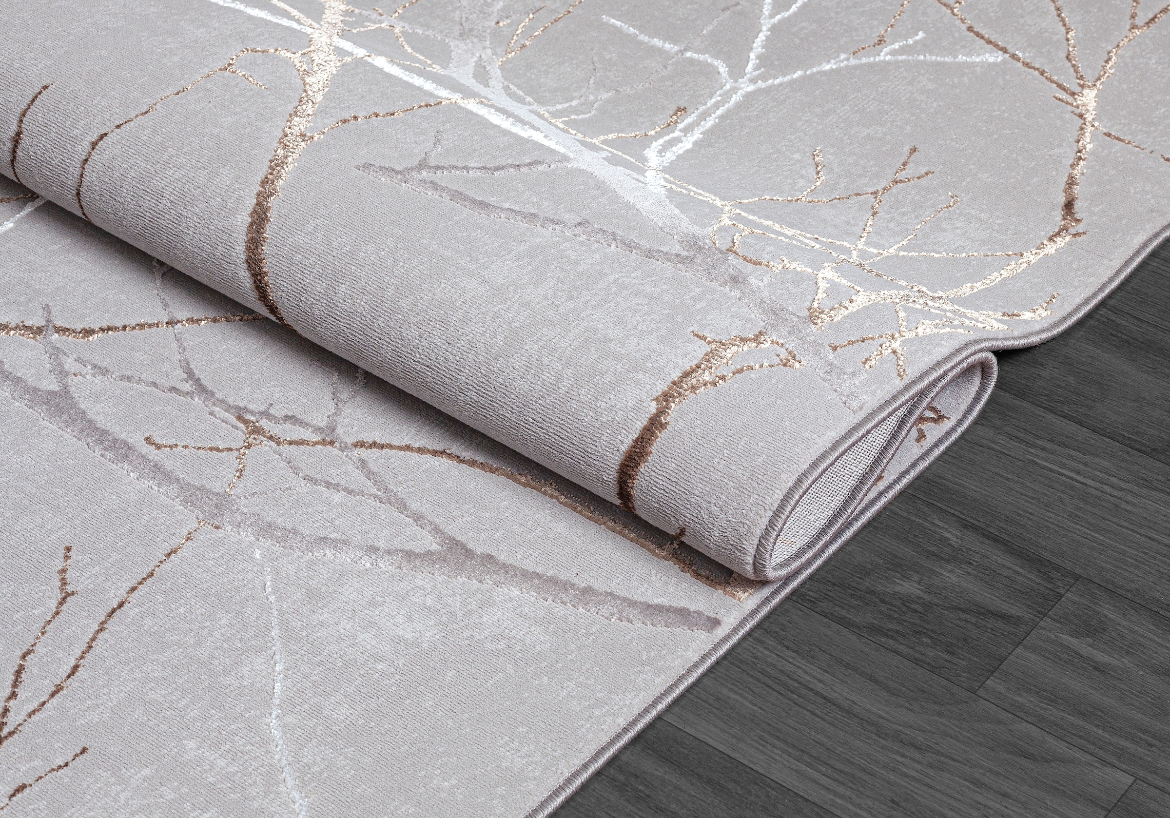 the carpet Teppich »Mila«, rund, 8 mm Höhe, moderner Wohnzimmer Teppich elegant glänzender Flor