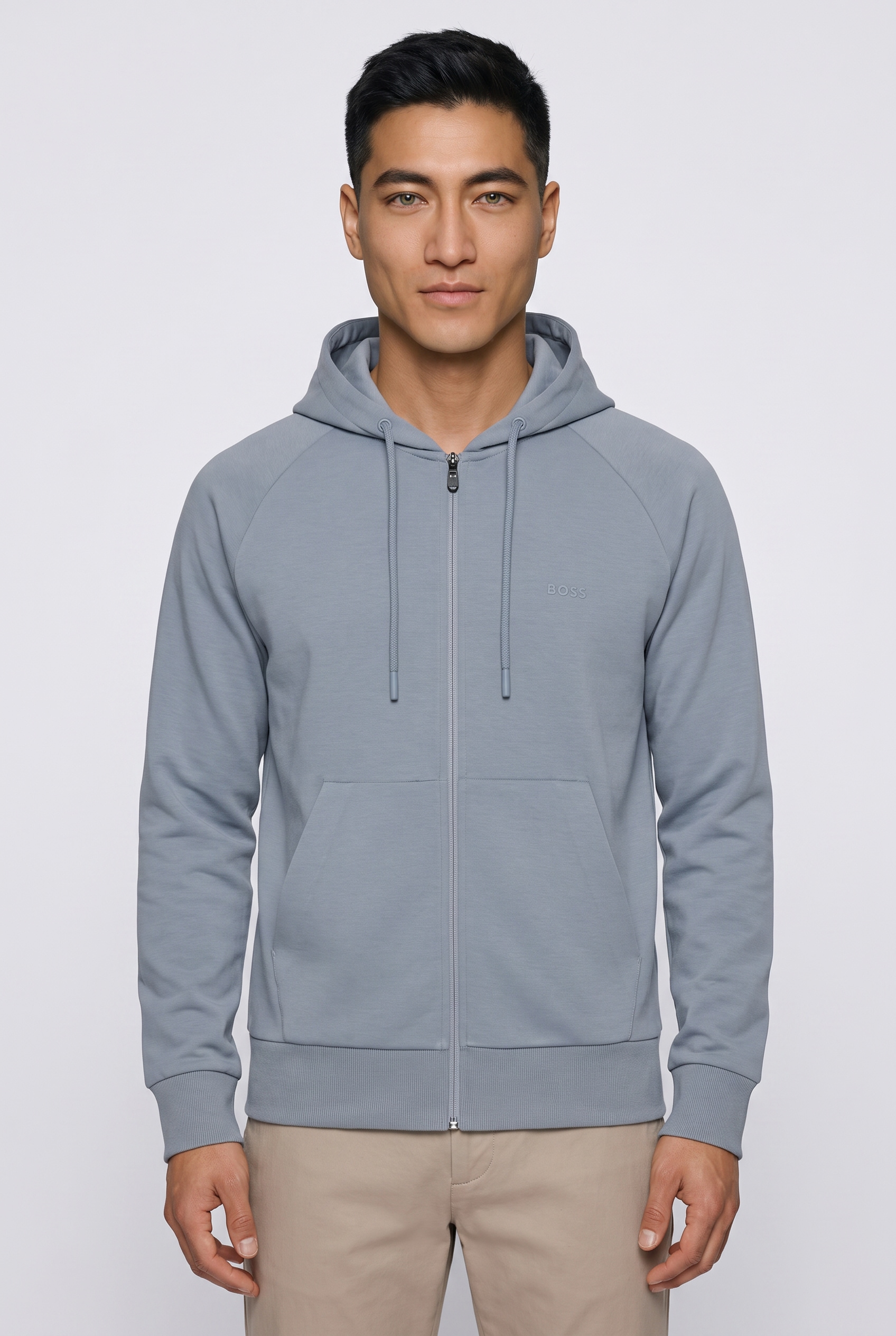 BOSS GREEN Kapuzensweatjacke »Saggy« Regular Fit, Kängurutasche, Baumwollmischung