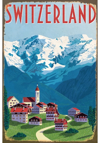 Metallbild »SWITZERLAND 2.0«, Schweiz